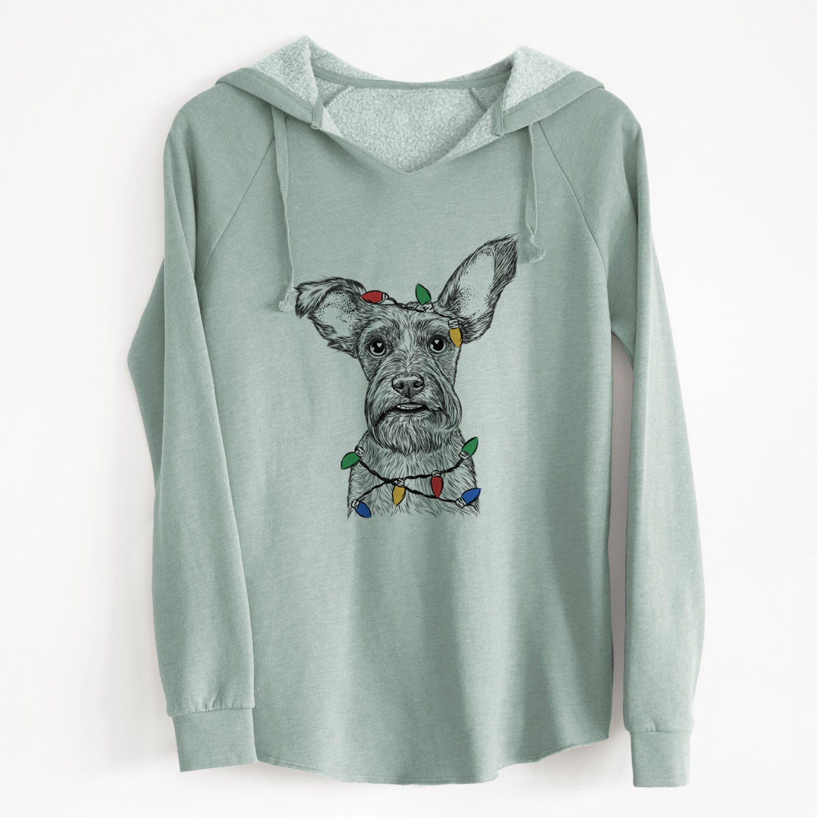 Christmas Lights Sawyer the Snorkie - Cali Wave Hooded Sweatshirt