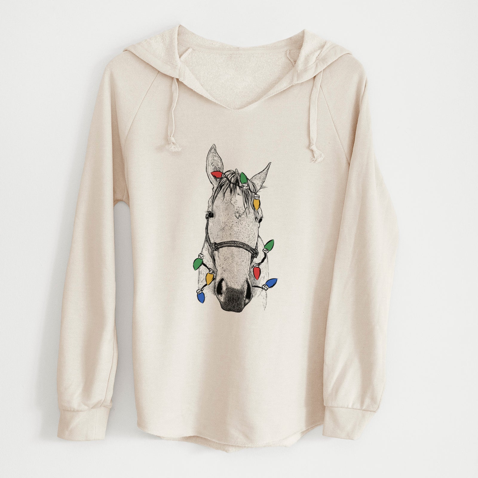 Christmas Lights SeaBee the Quarter Horse - Cali Wave Hooded Sweatshirt