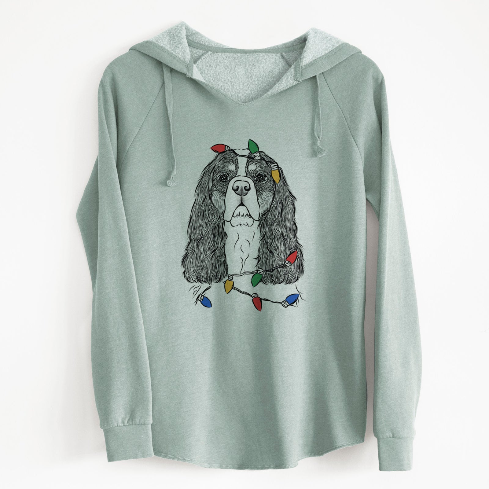 Christmas Lights Sebastian the Cavalier King Charles Spaniel - Cali Wave Hooded Sweatshirt