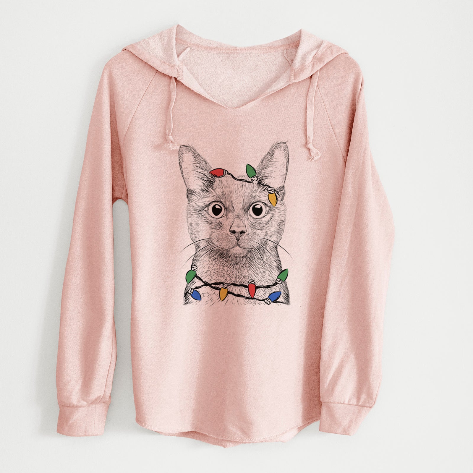 Christmas Lights Shadow the Black Cat - Cali Wave Hooded Sweatshirt