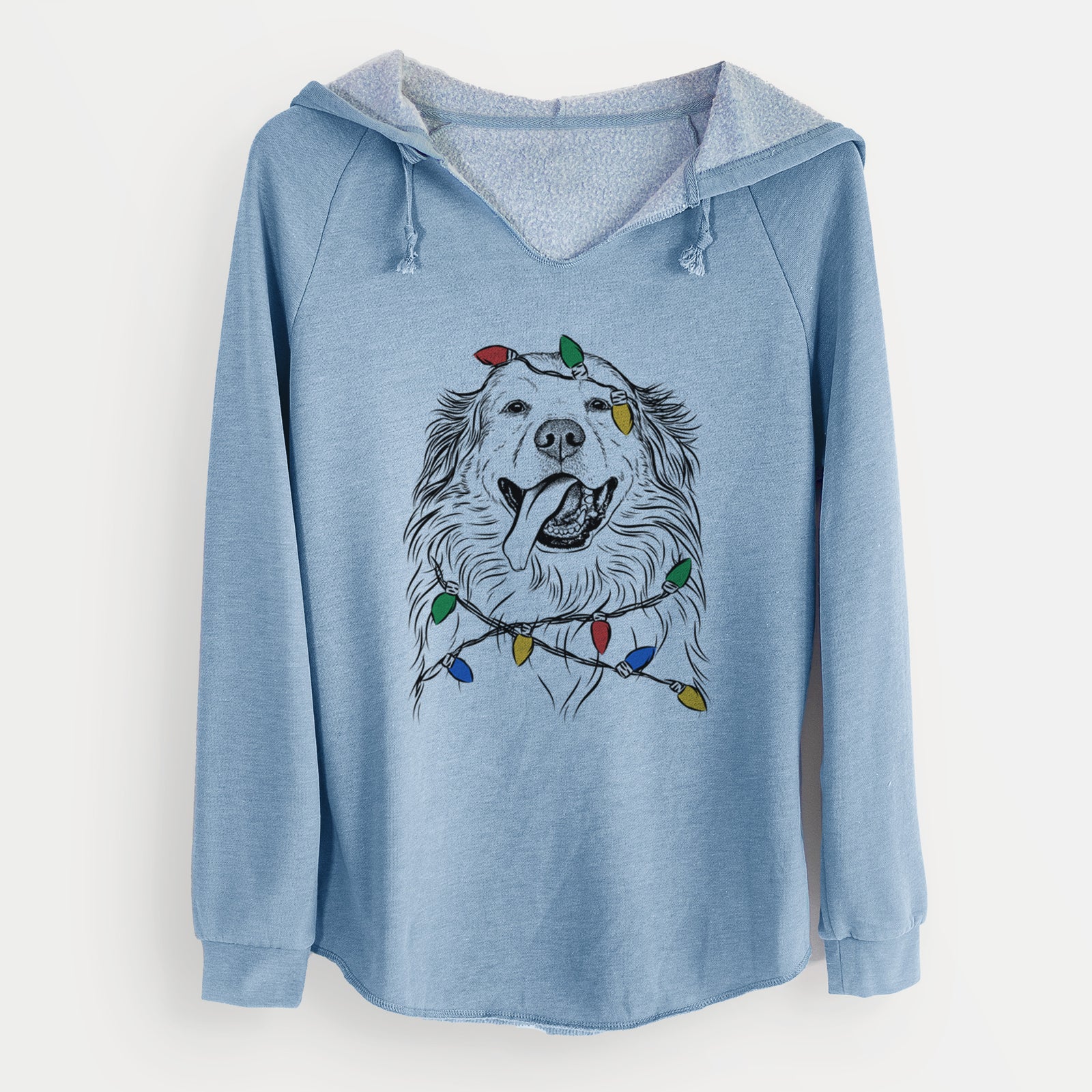 Christmas Lights Shooter the Golden Retriever - Cali Wave Hooded Sweatshirt