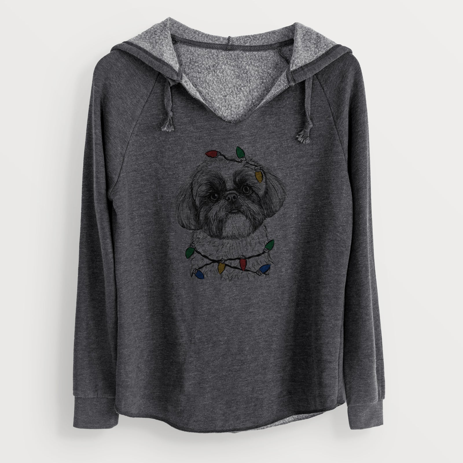 Christmas Lights Simon the Shih Tzu - Cali Wave Hooded Sweatshirt