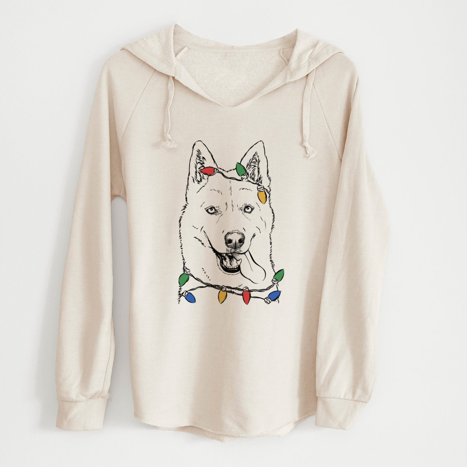 Christmas Lights Sinatra the Siberian Husky - Cali Wave Hooded Sweatshirt