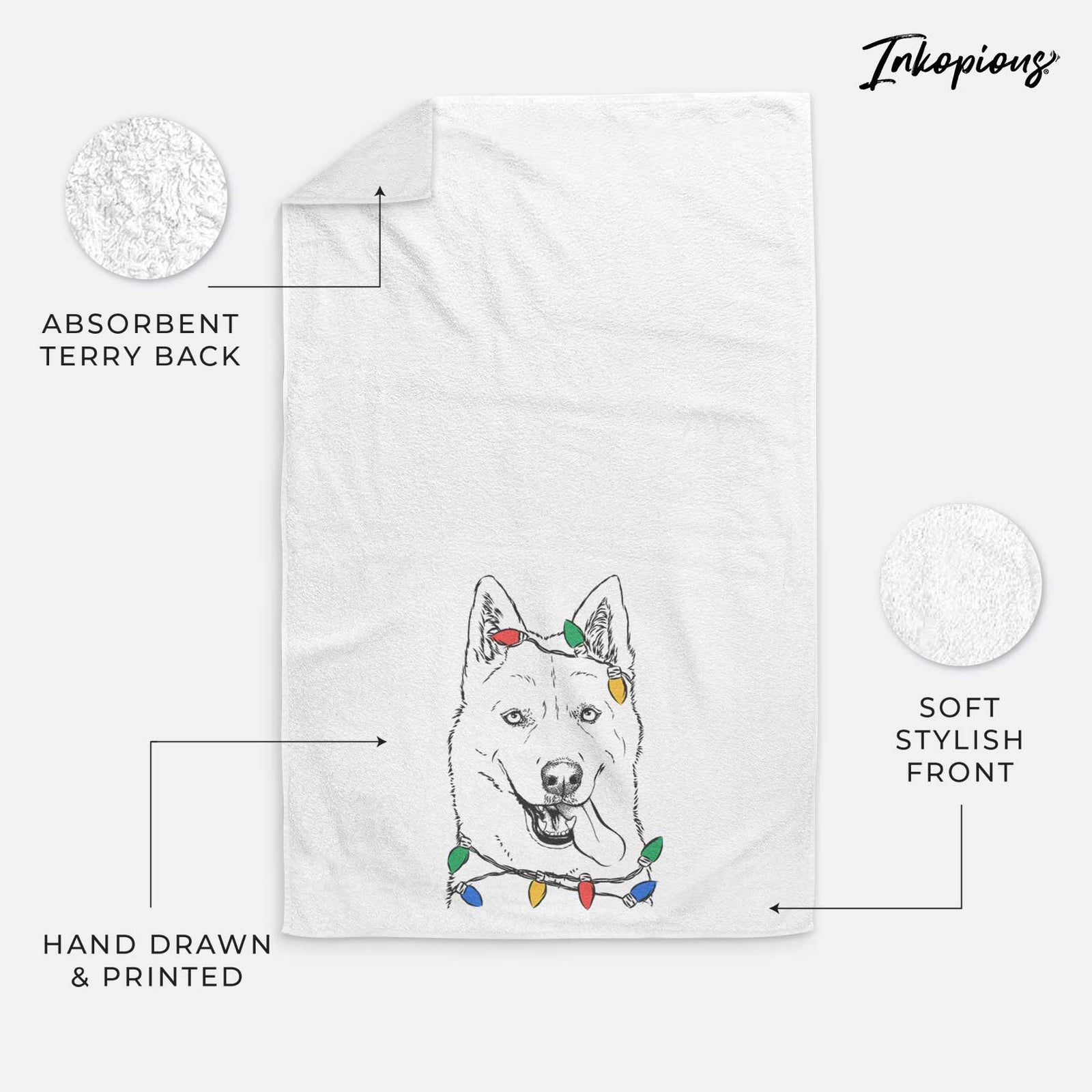 Sinatra the Siberian Husky Decorative Hand Towel