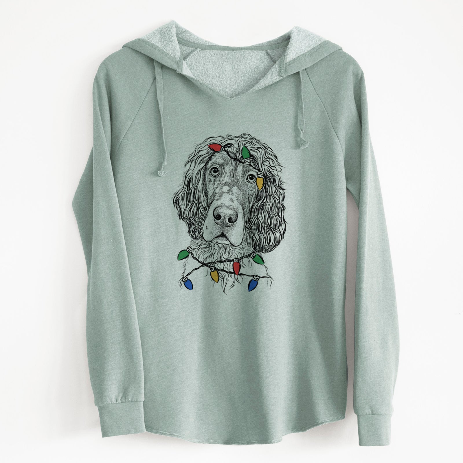 Christmas Lights Sir Rexford the Blue Belton English Setter - Cali Wave Hooded Sweatshirt