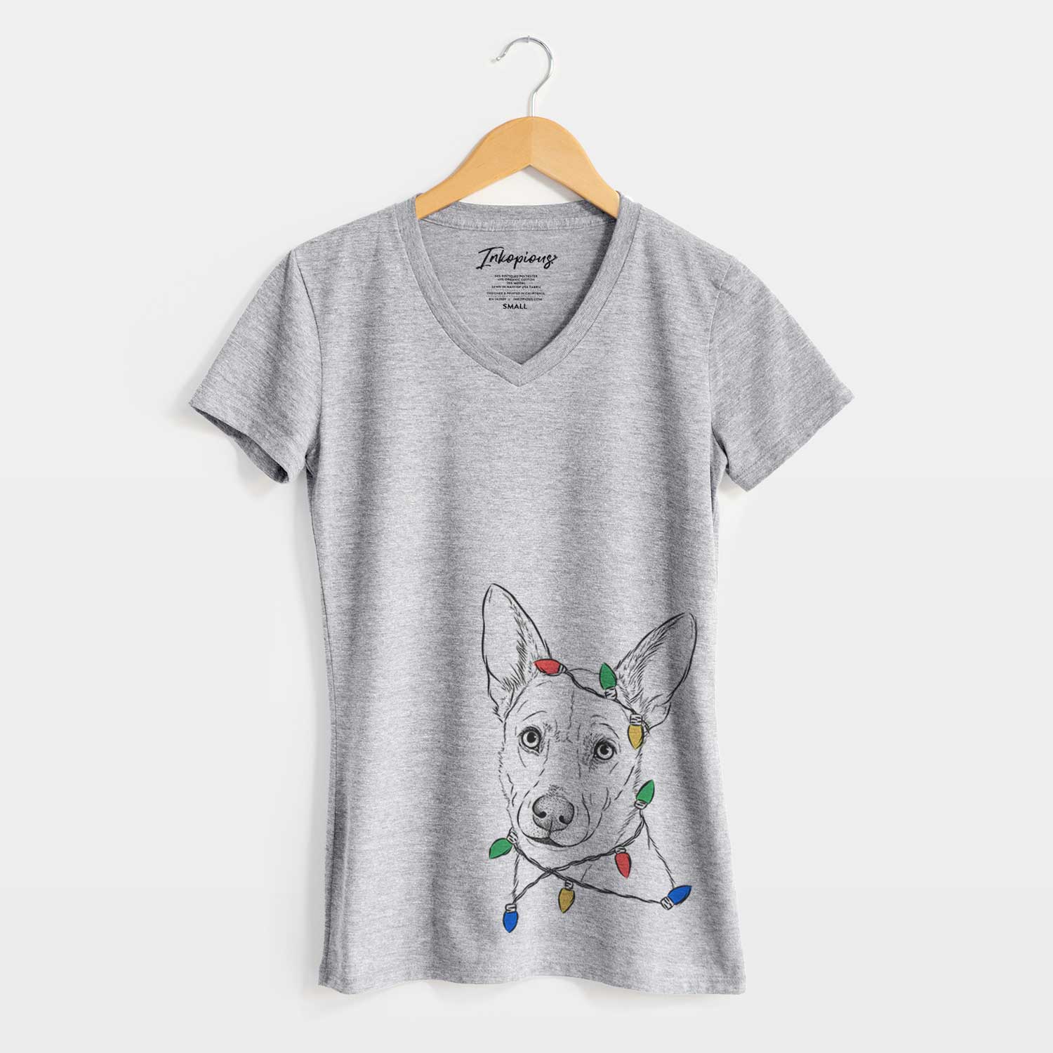 Christmas Lights Sooner the Huskimo - Women's V-neck Shirt