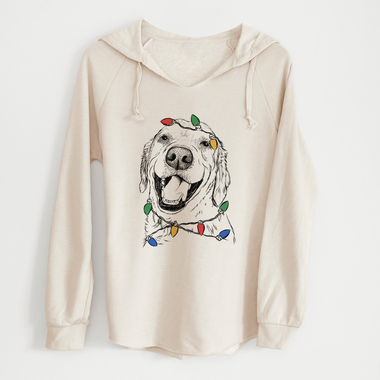 Christmas Lights Spanky the Golden Retriever - Cali Wave Hooded Sweatshirt