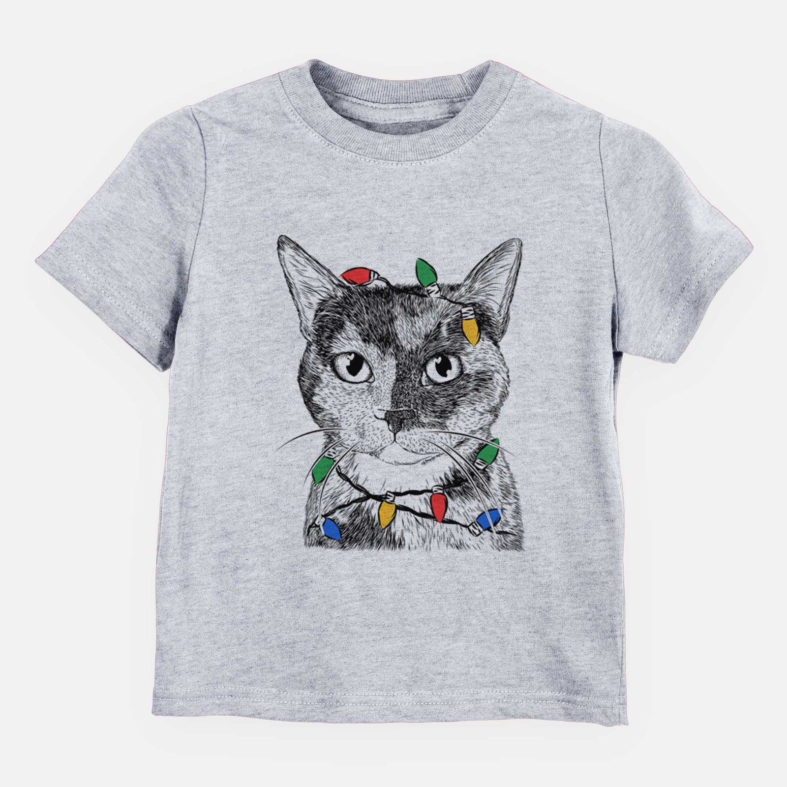 Christmas Lights Spooky Kitty the Tortoiseshell Cat - Kids/Youth/Toddler Shirt