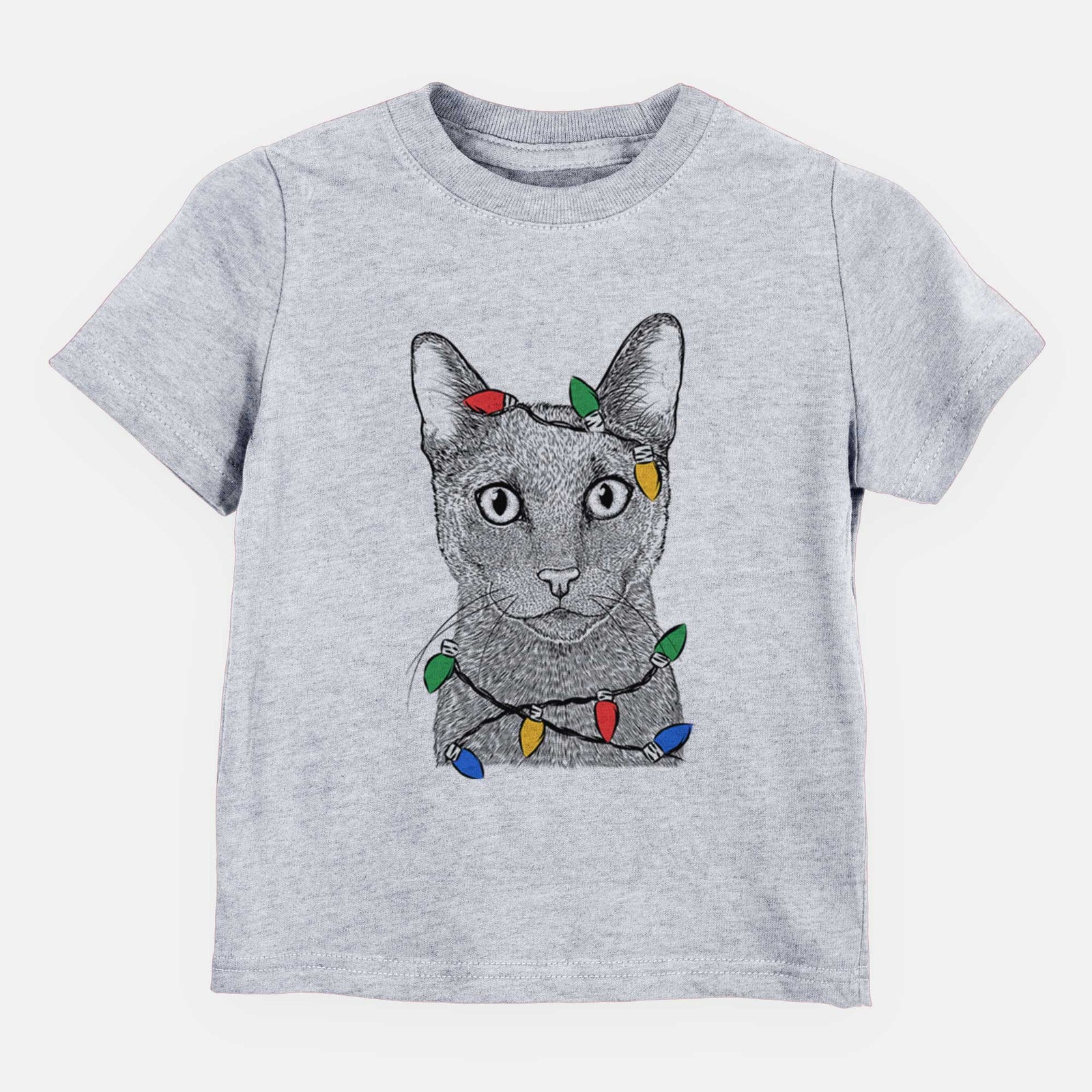 Christmas Lights Stanley the Russian Blue Cat - Kids/Youth/Toddler Shirt