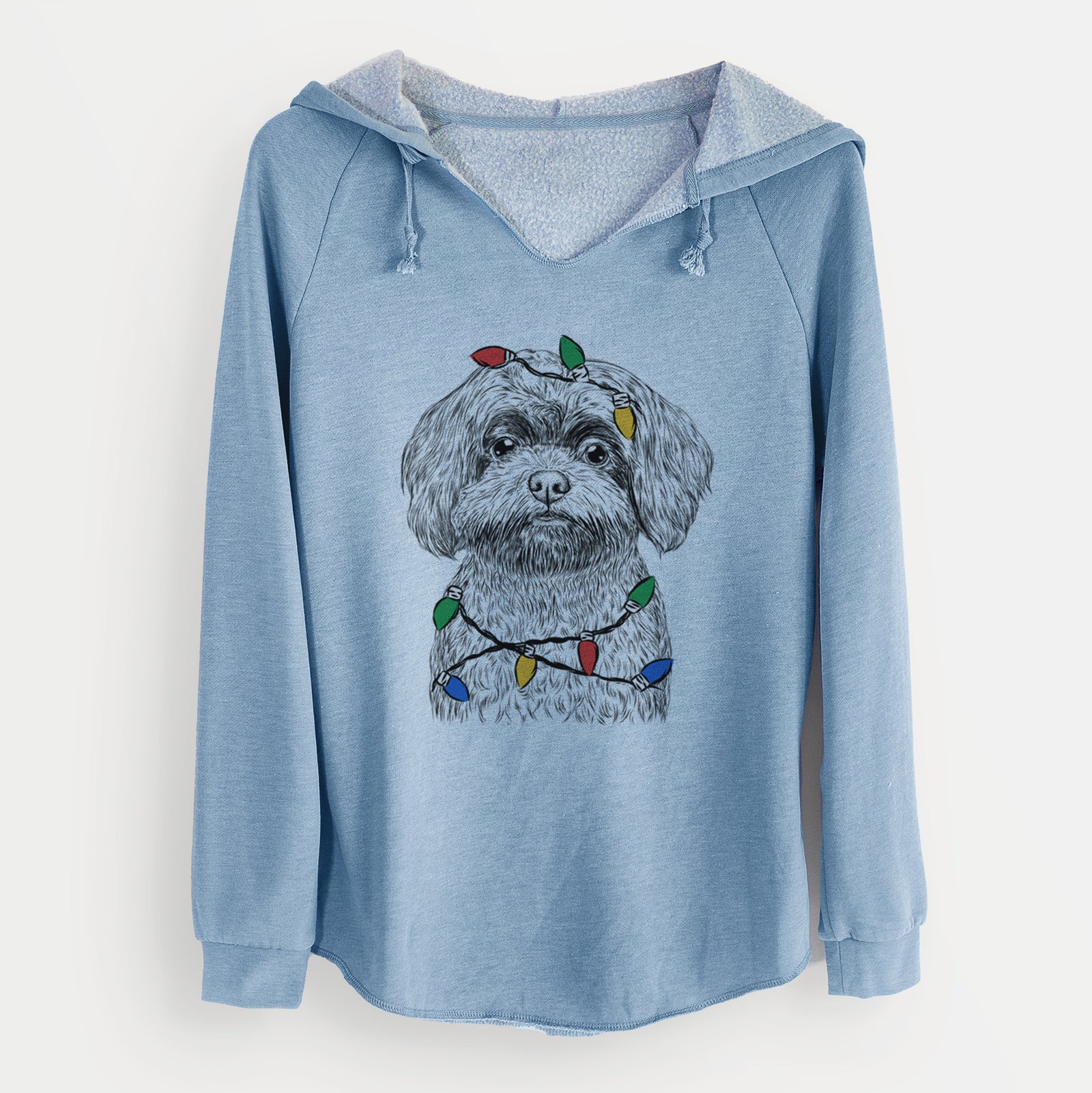 Christmas Lights Stella the Shih Tzu Mix - Cali Wave Hooded Sweatshirt