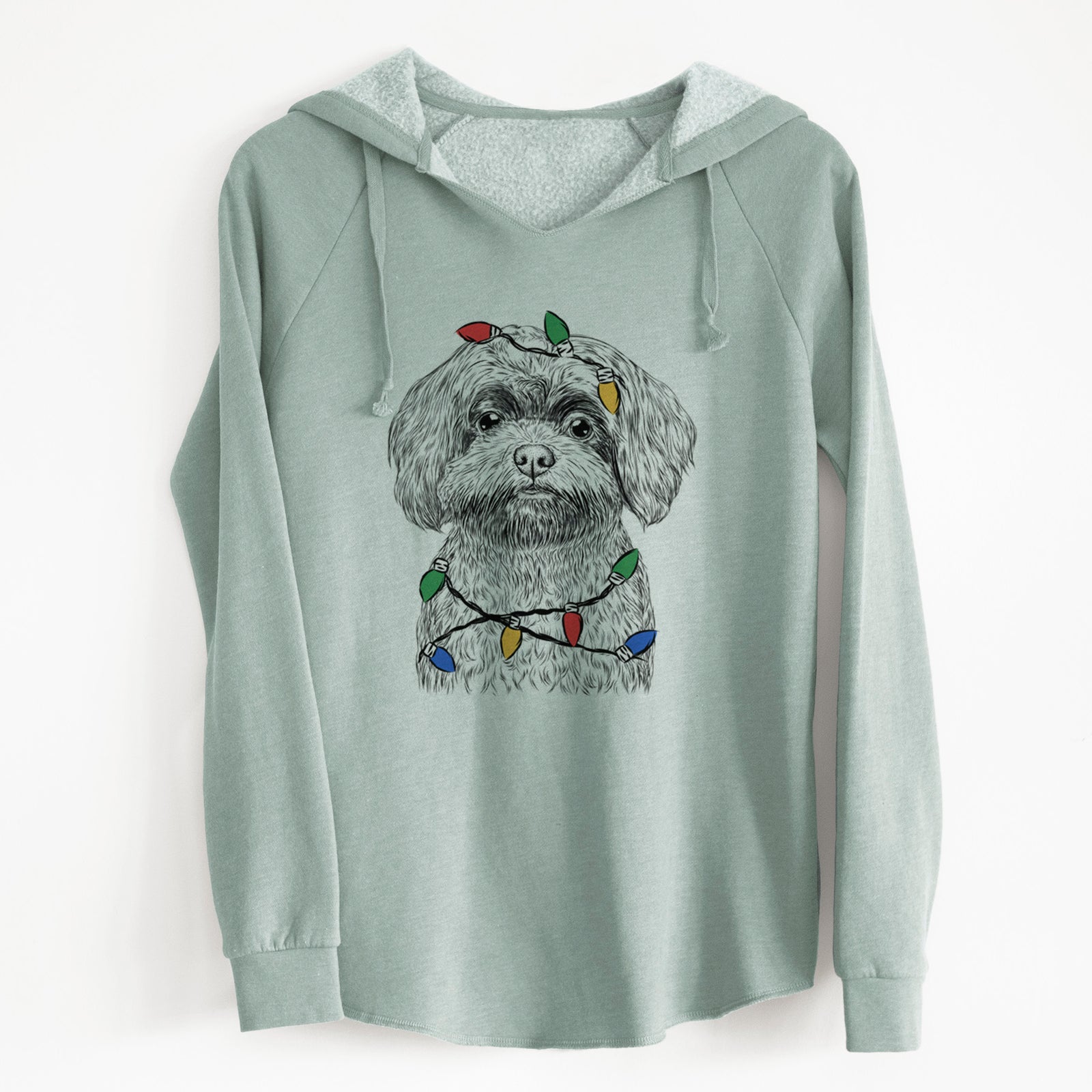 Christmas Lights Stella the Shih Tzu Mix - Cali Wave Hooded Sweatshirt