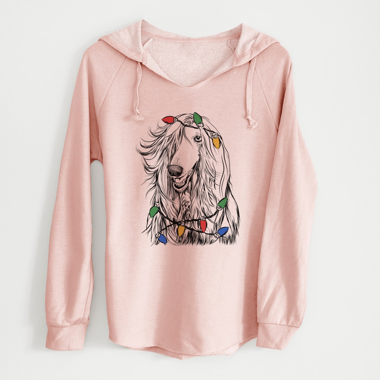 Christmas Lights Sterling the Afghan Hound - Cali Wave Hooded Sweatshirt