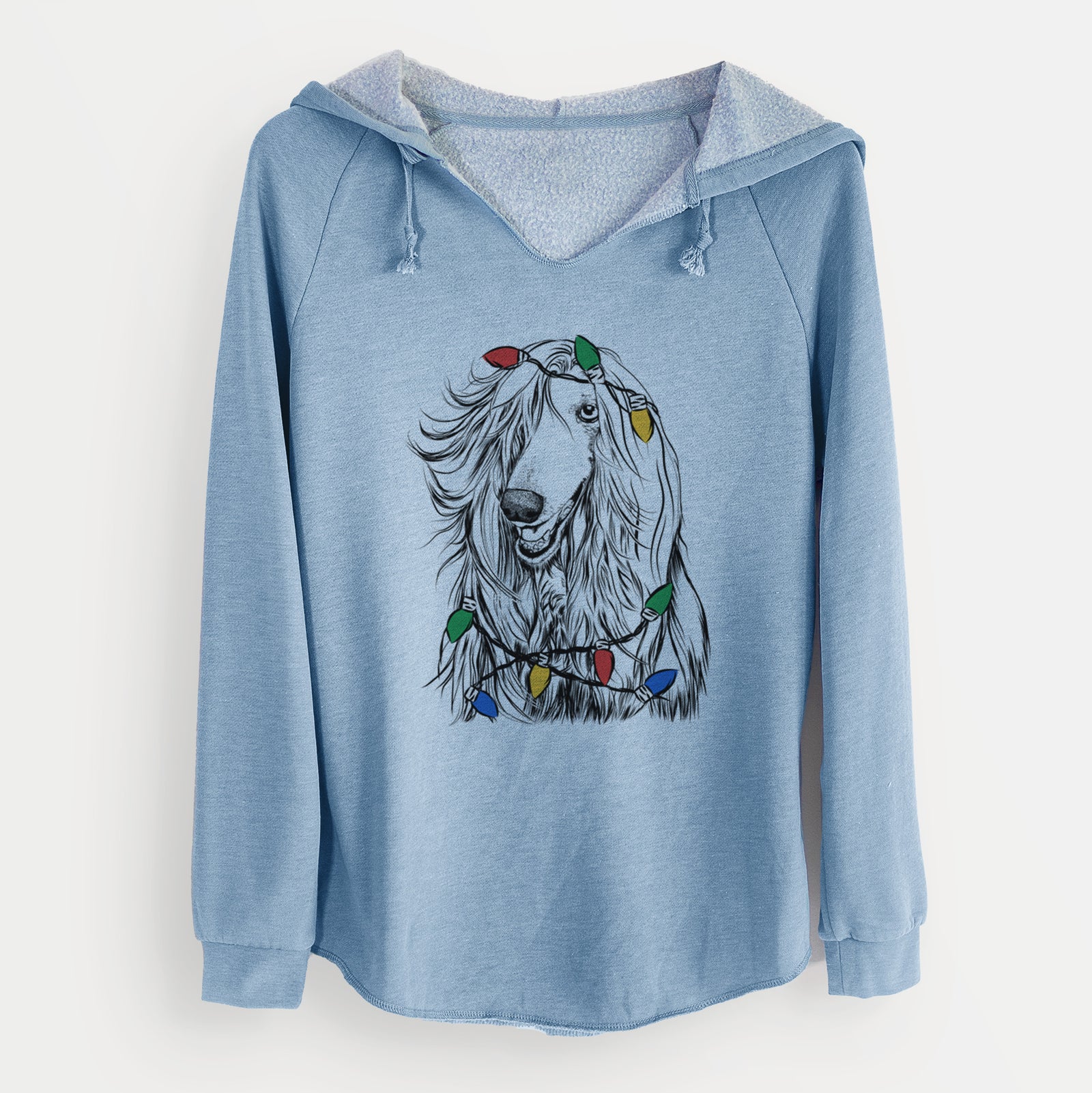 Christmas Lights Sterling the Afghan Hound - Cali Wave Hooded Sweatshirt