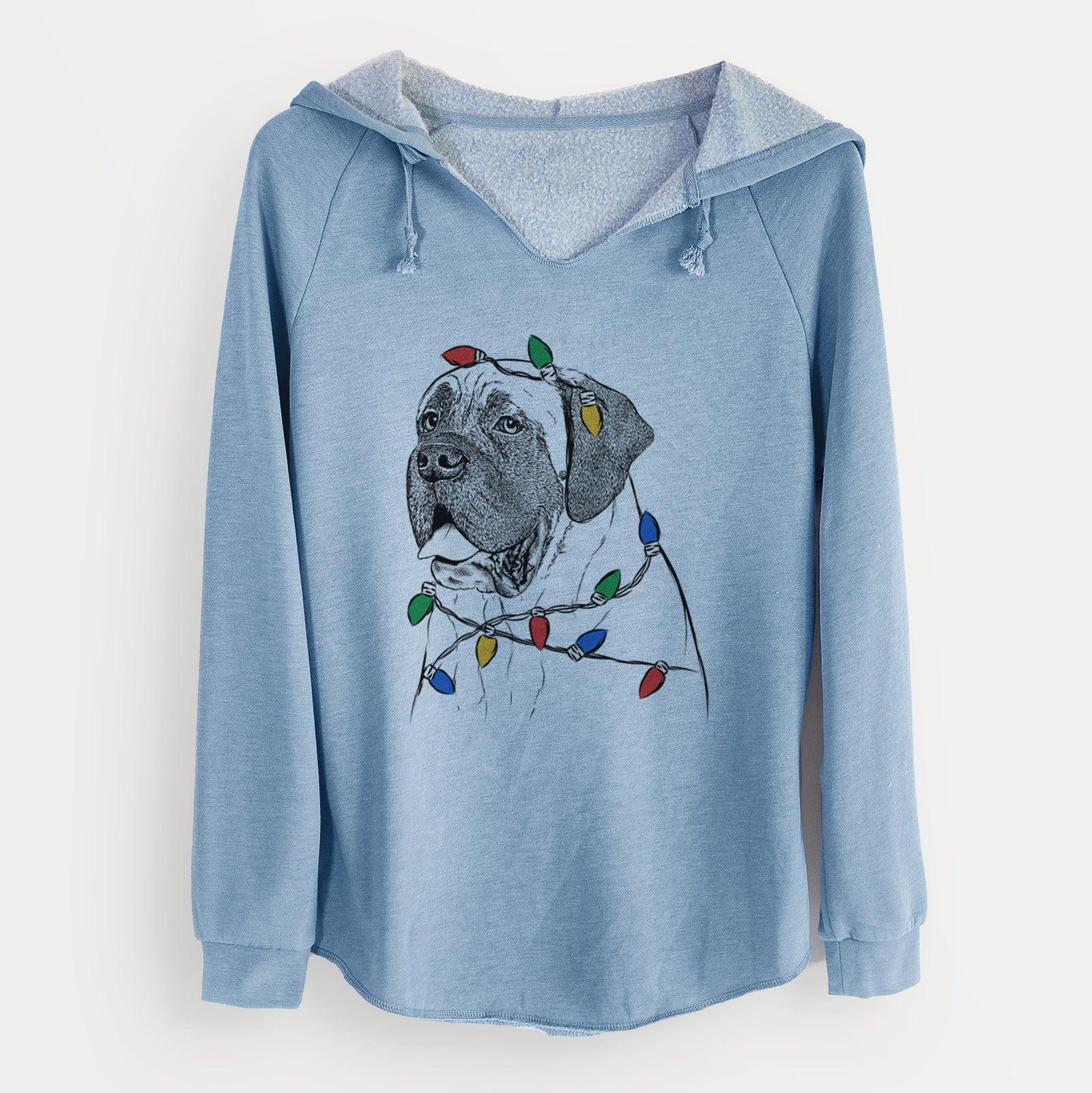 Christmas Lights Sterling the English Mastiff - Cali Wave Hooded Sweatshirt