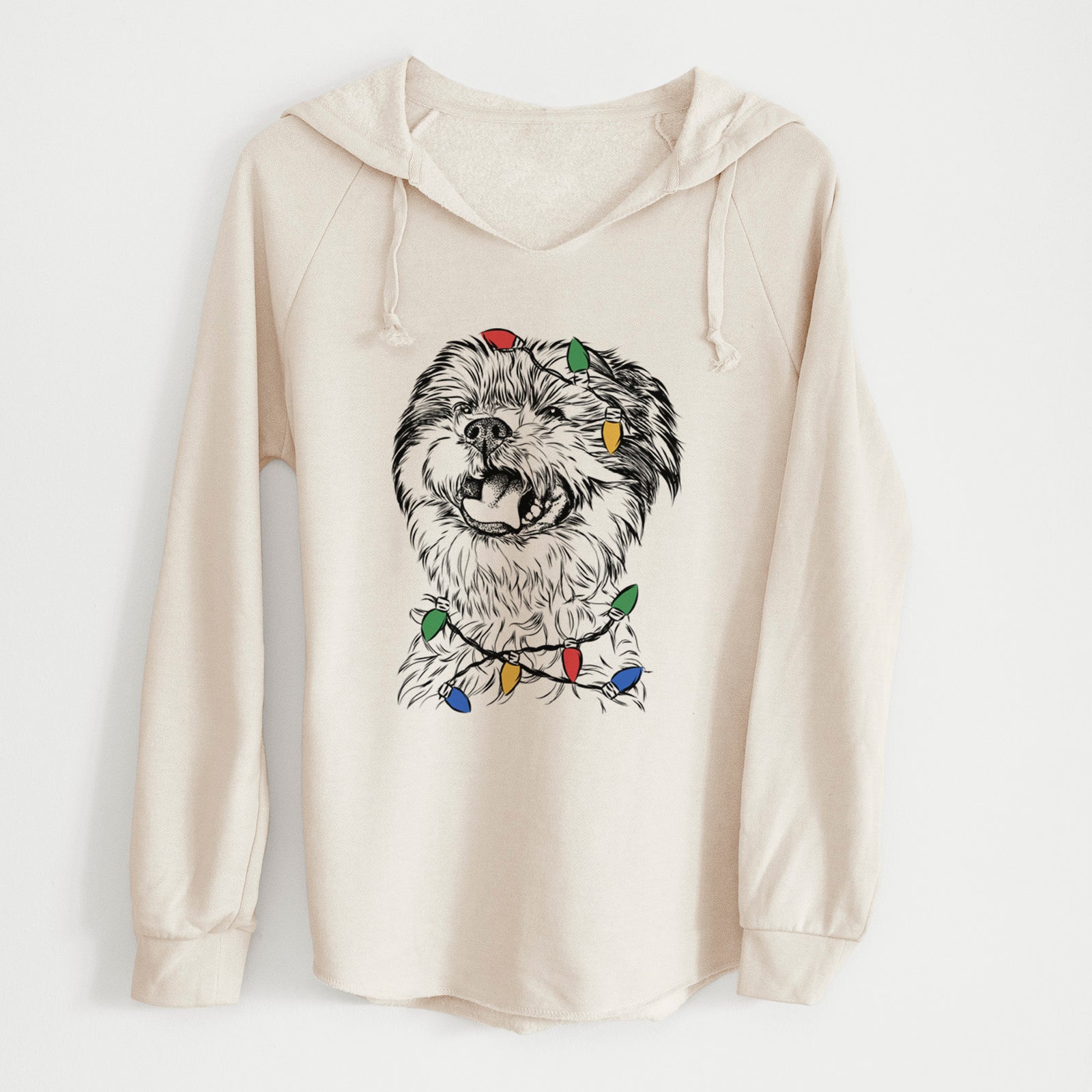 Christmas Lights Sugar the Malshi - Cali Wave Hooded Sweatshirt