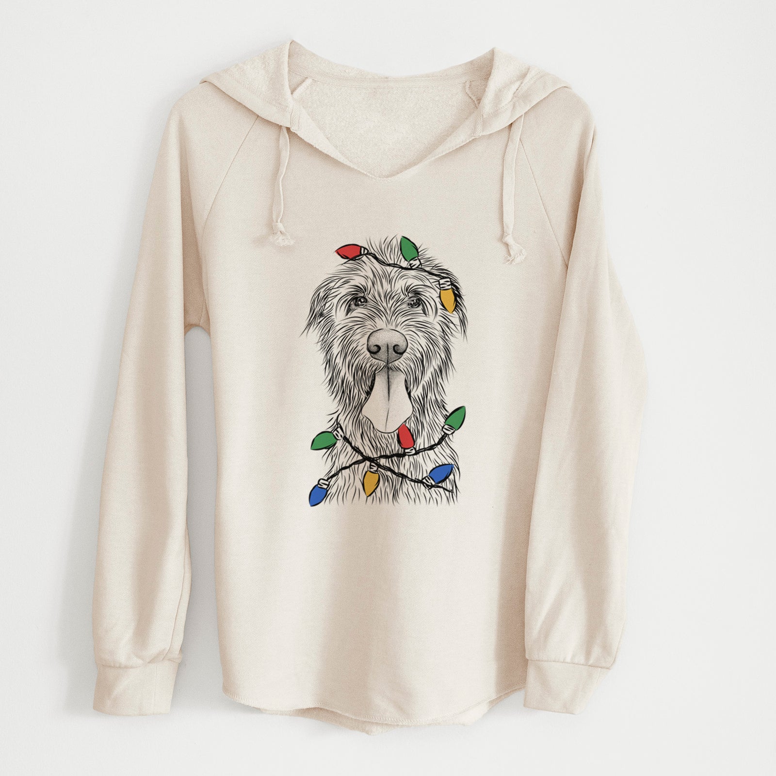 Christmas Lights Sullivan the Irish Wolfhound - Cali Wave Hooded Sweatshirt