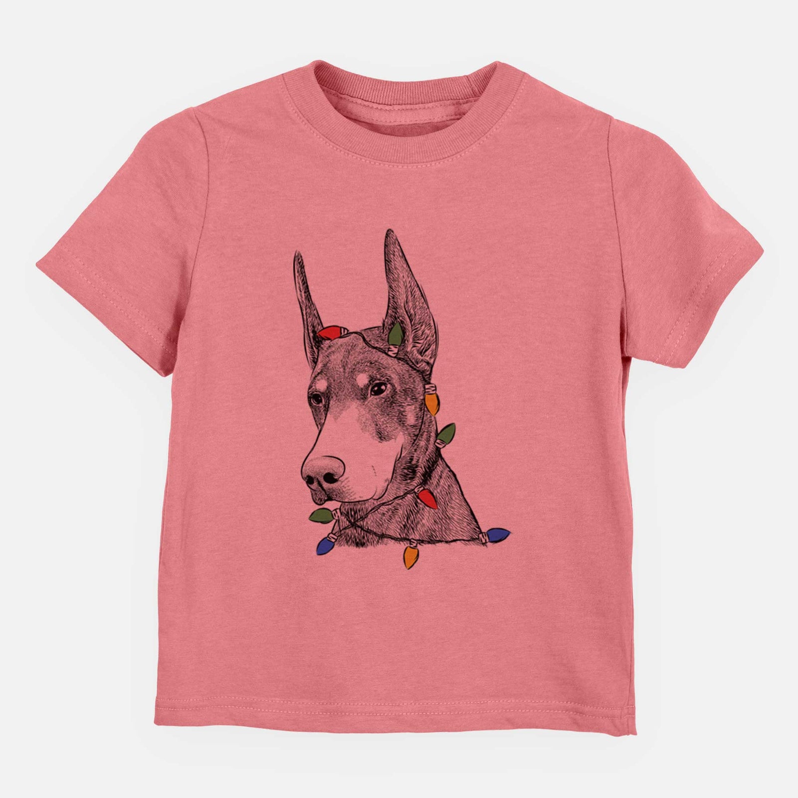 Christmas Lights Sunny the Doberman Pinscher - Kids/Youth/Toddler Shirt