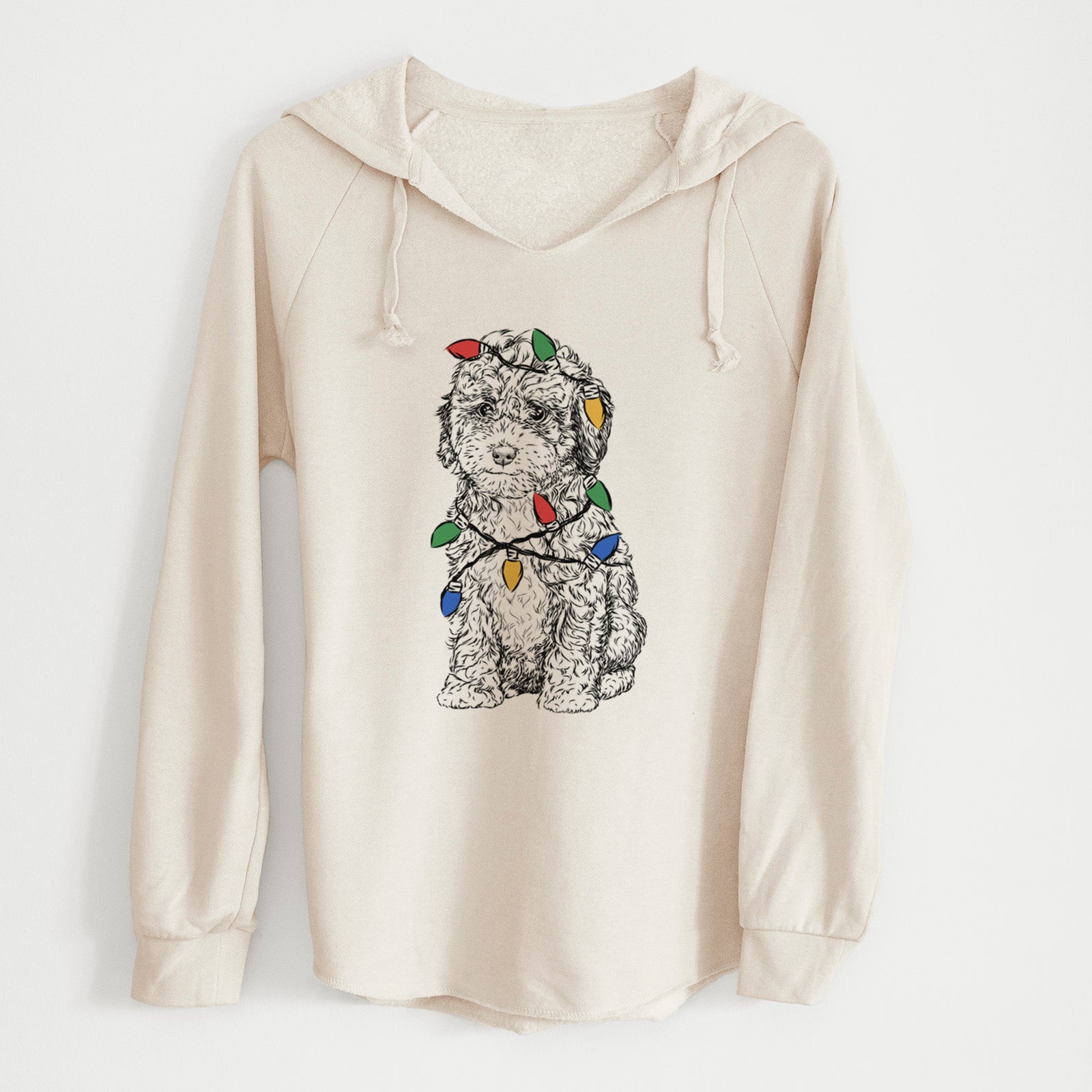 Christmas Lights Sweet Tea the Mini Doodle - Cali Wave Hooded Sweatshirt