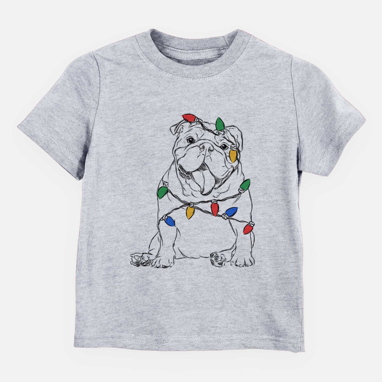 Christmas Lights Tank the English Bulldog - Kids/Youth/Toddler Shirt