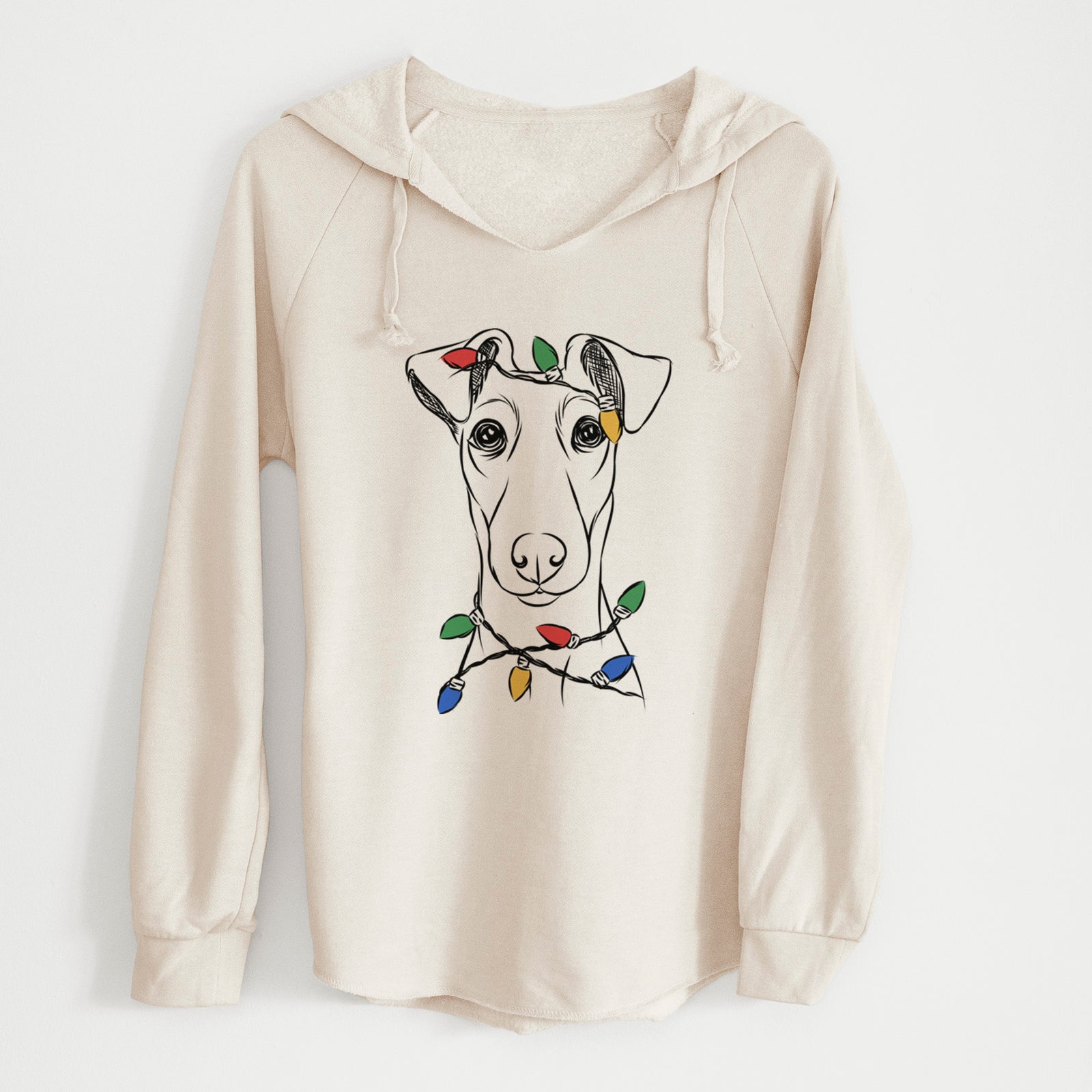 Christmas Lights Tanner the Fox Terrier - Cali Wave Hooded Sweatshirt