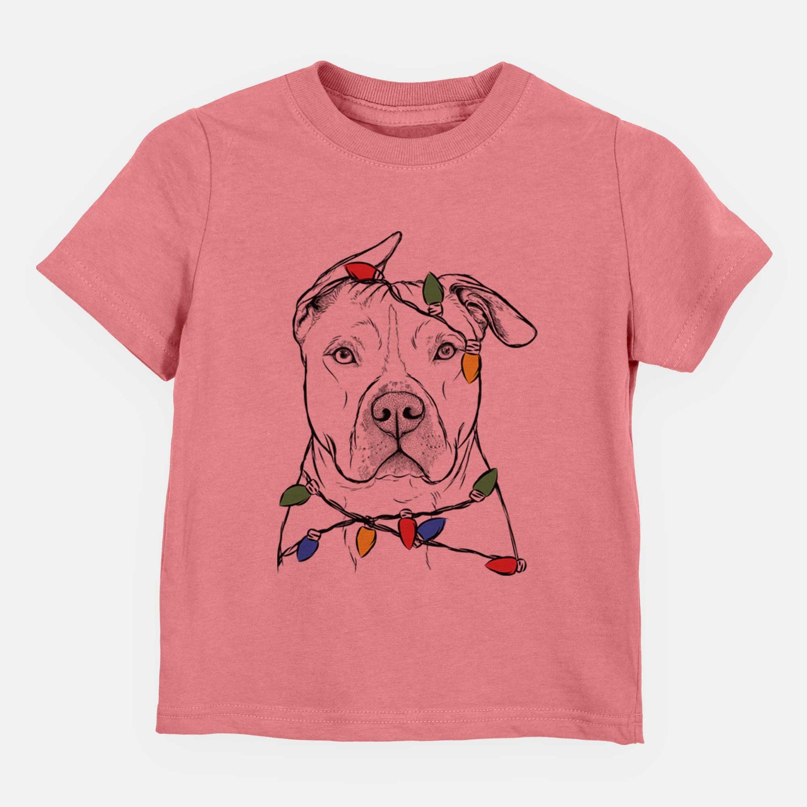 Christmas Lights Teddy Jam the Pitbull - Kids/Youth/Toddler Shirt
