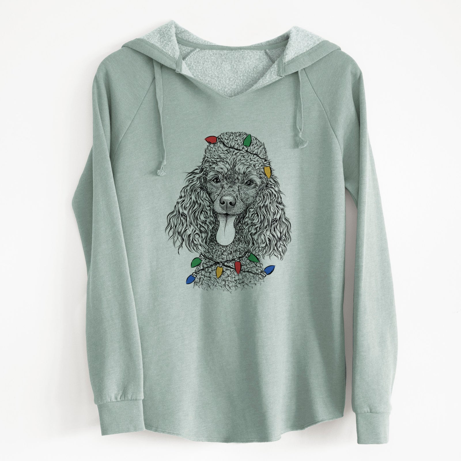 Christmas Lights Teddy the Mini Poodle - Cali Wave Hooded Sweatshirt