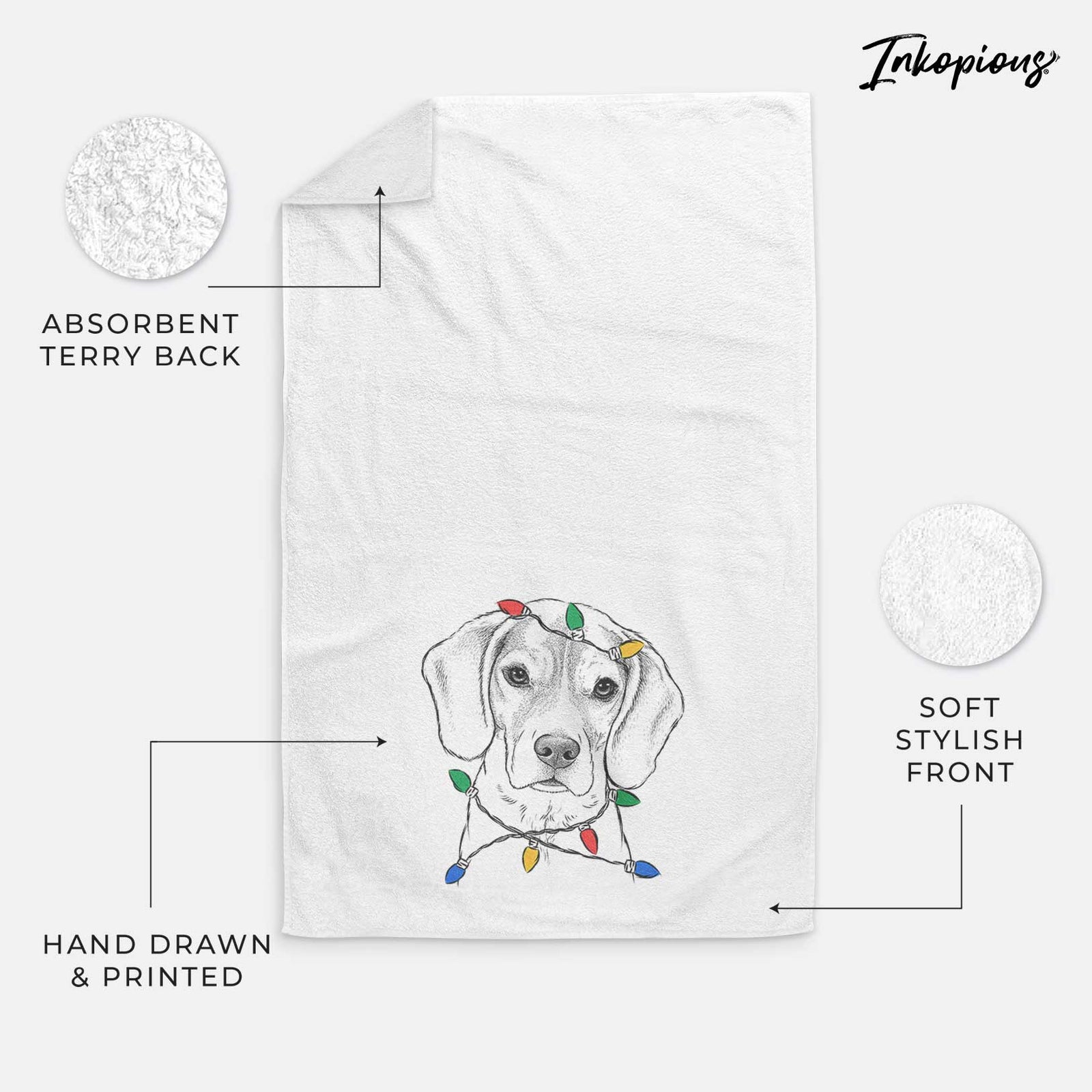 Thea the Beagle Decorative Hand Towel