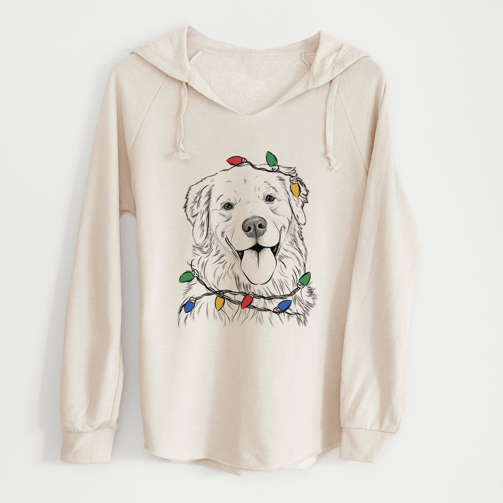 Christmas Lights Ticket the Golden Retriever - Cali Wave Hooded Sweatshirt