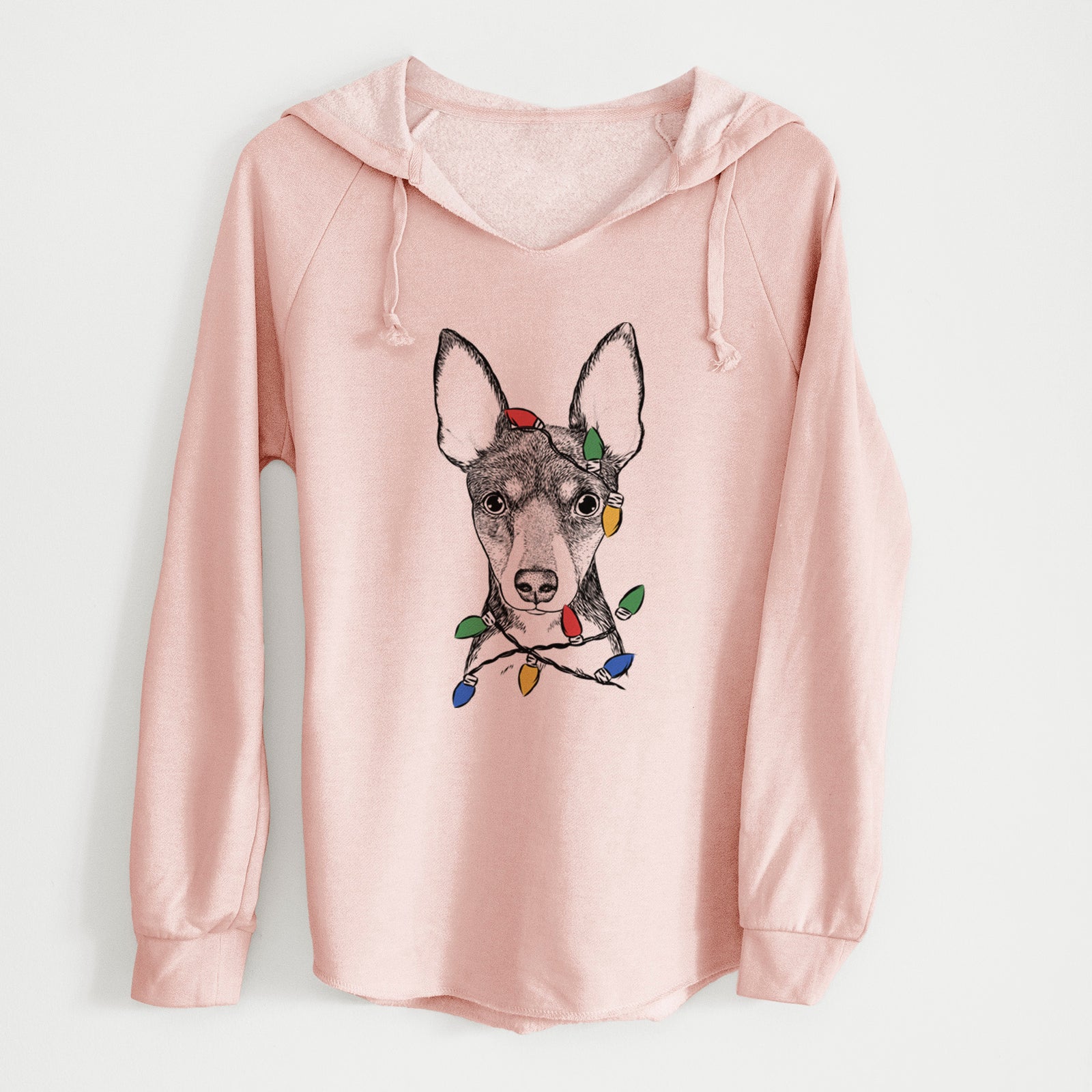 Christmas Lights Tiny the Toy Fox Terrier - Cali Wave Hooded Sweatshirt