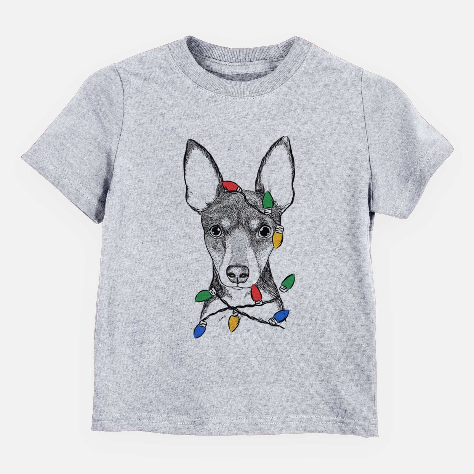 Christmas Lights Tiny the Toy Fox Terrier - Kids/Youth/Toddler Shirt
