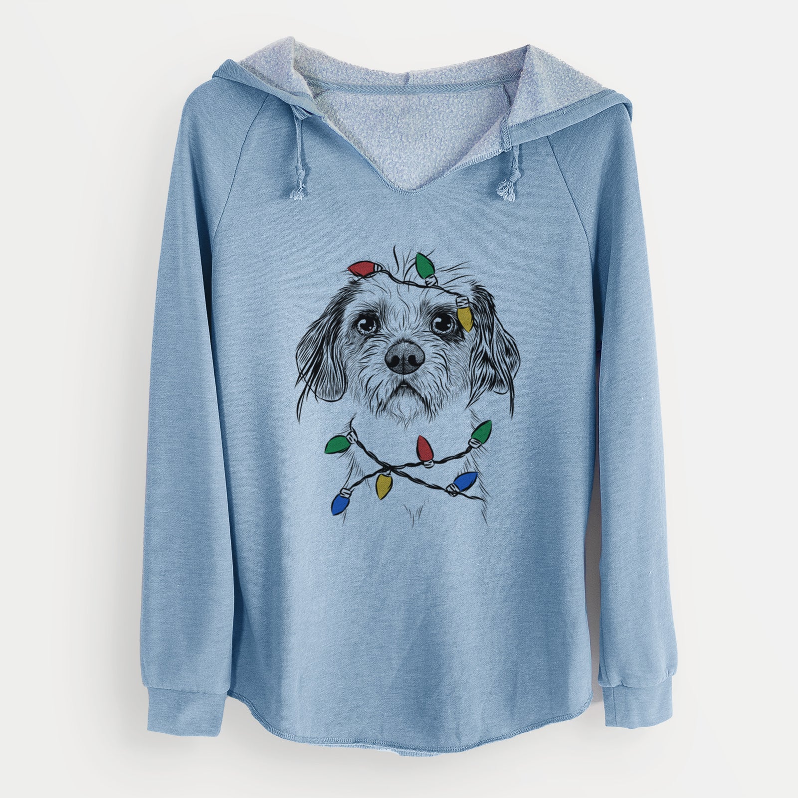 Christmas Lights Tiny Tucker the Mixed Breed - Cali Wave Hooded Sweatshirt