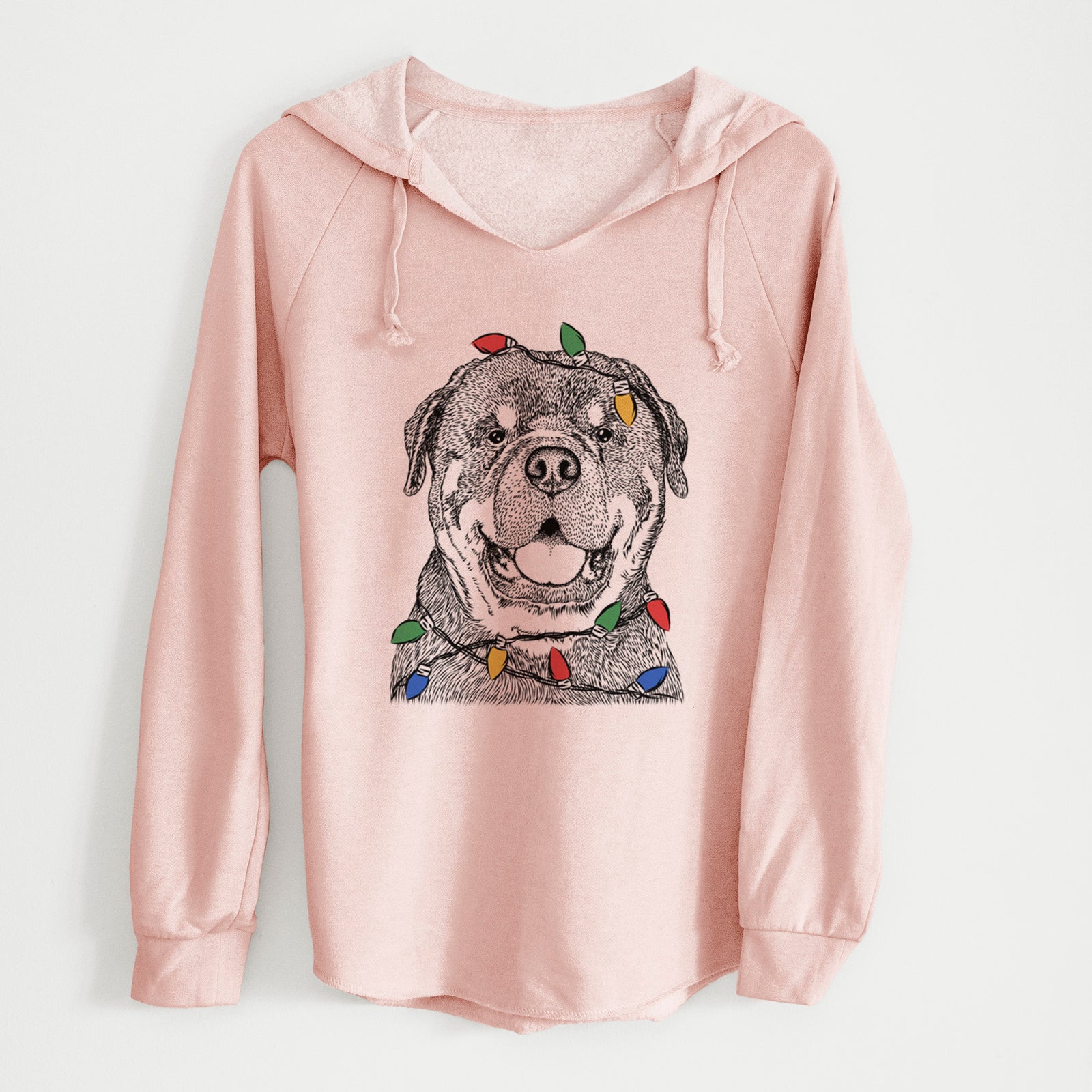 Christmas Lights Titan the Rottweiler - Cali Wave Hooded Sweatshirt