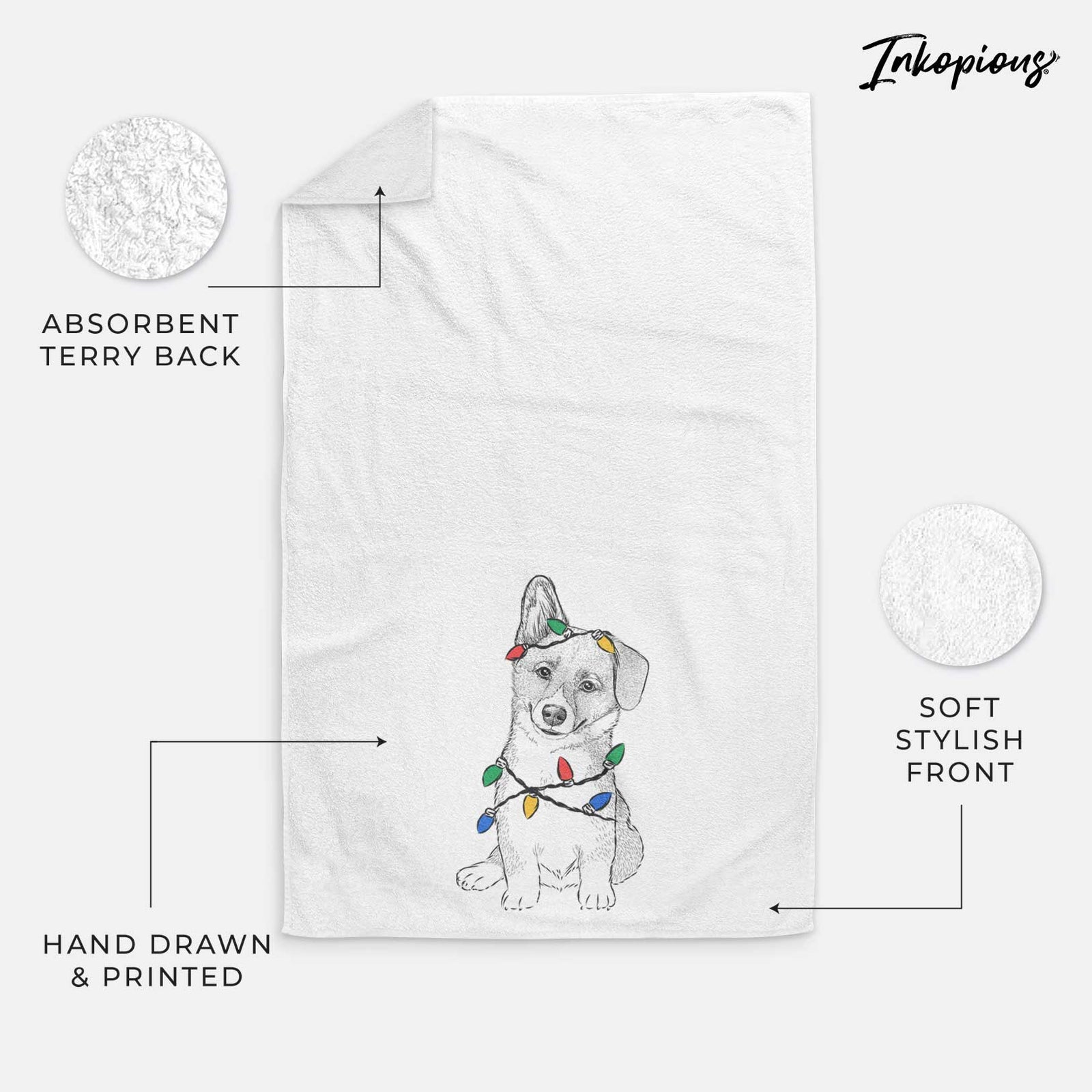Toby the Corgi Puppy Decorative Hand Towel