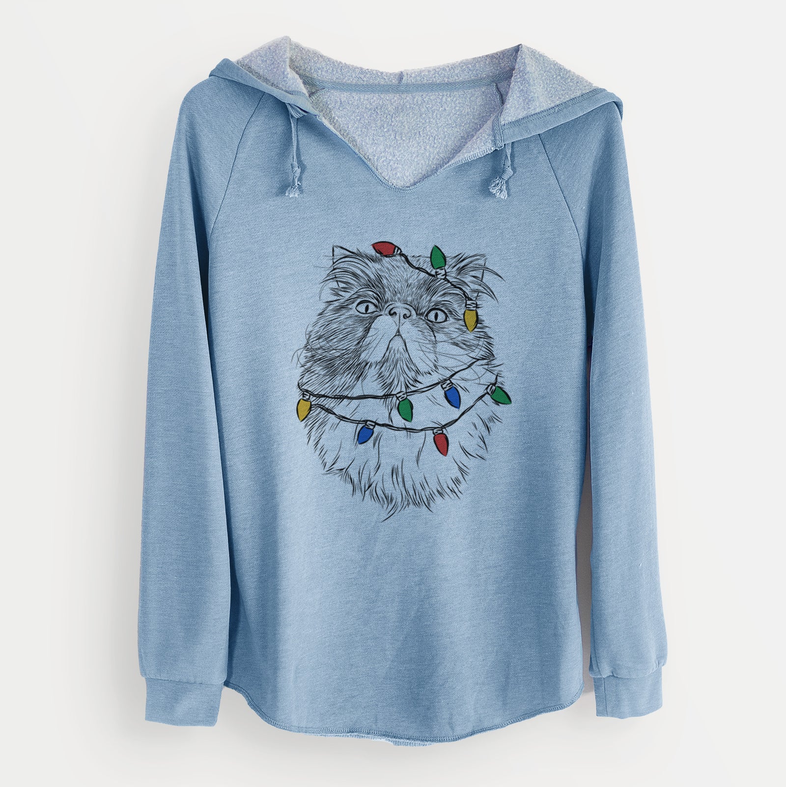 Christmas Lights Tookie the Perisan Cat - Cali Wave Hooded Sweatshirt