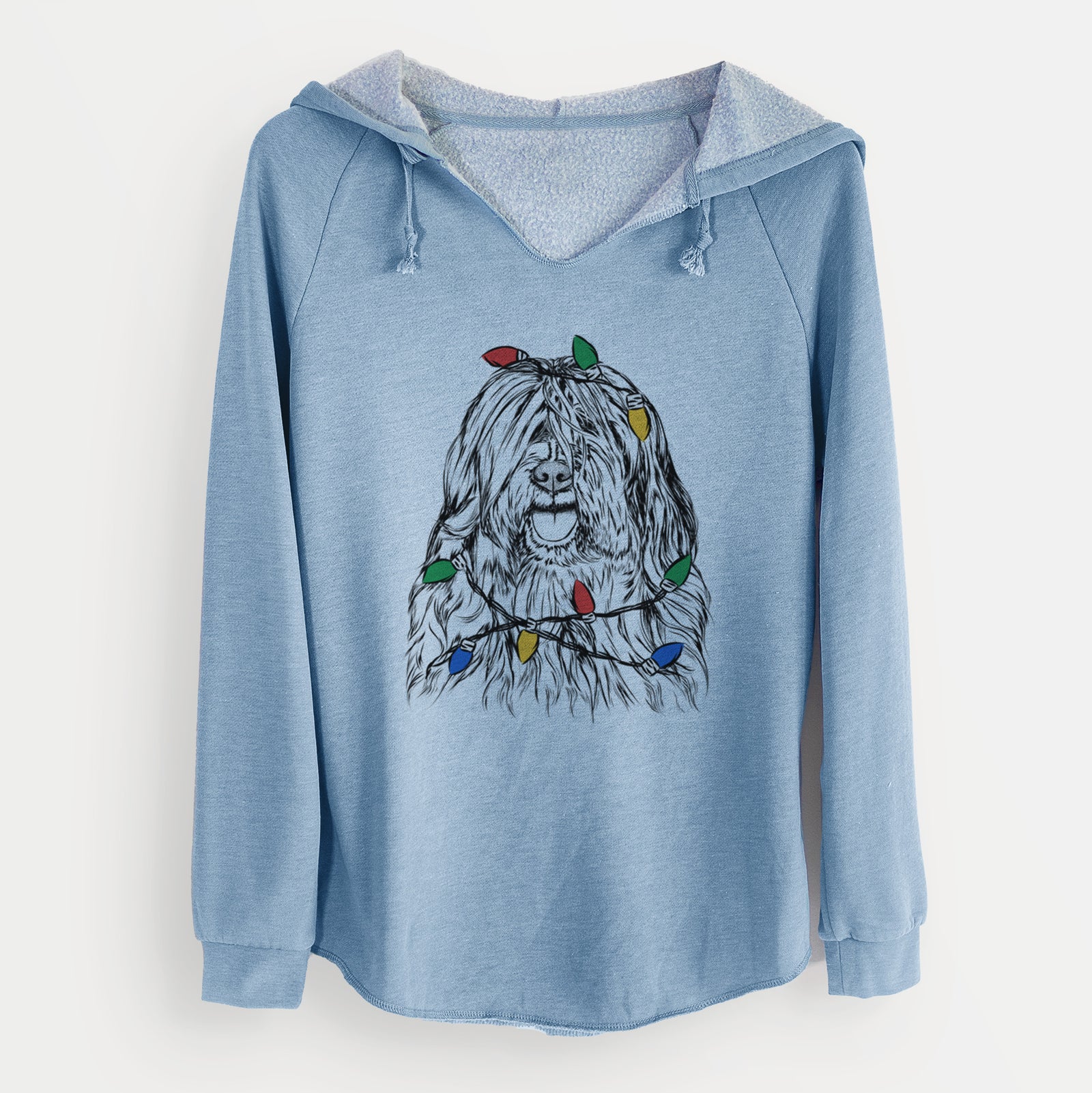 Christmas Lights Trinket the Tibetan Terrier - Cali Wave Hooded Sweatshirt