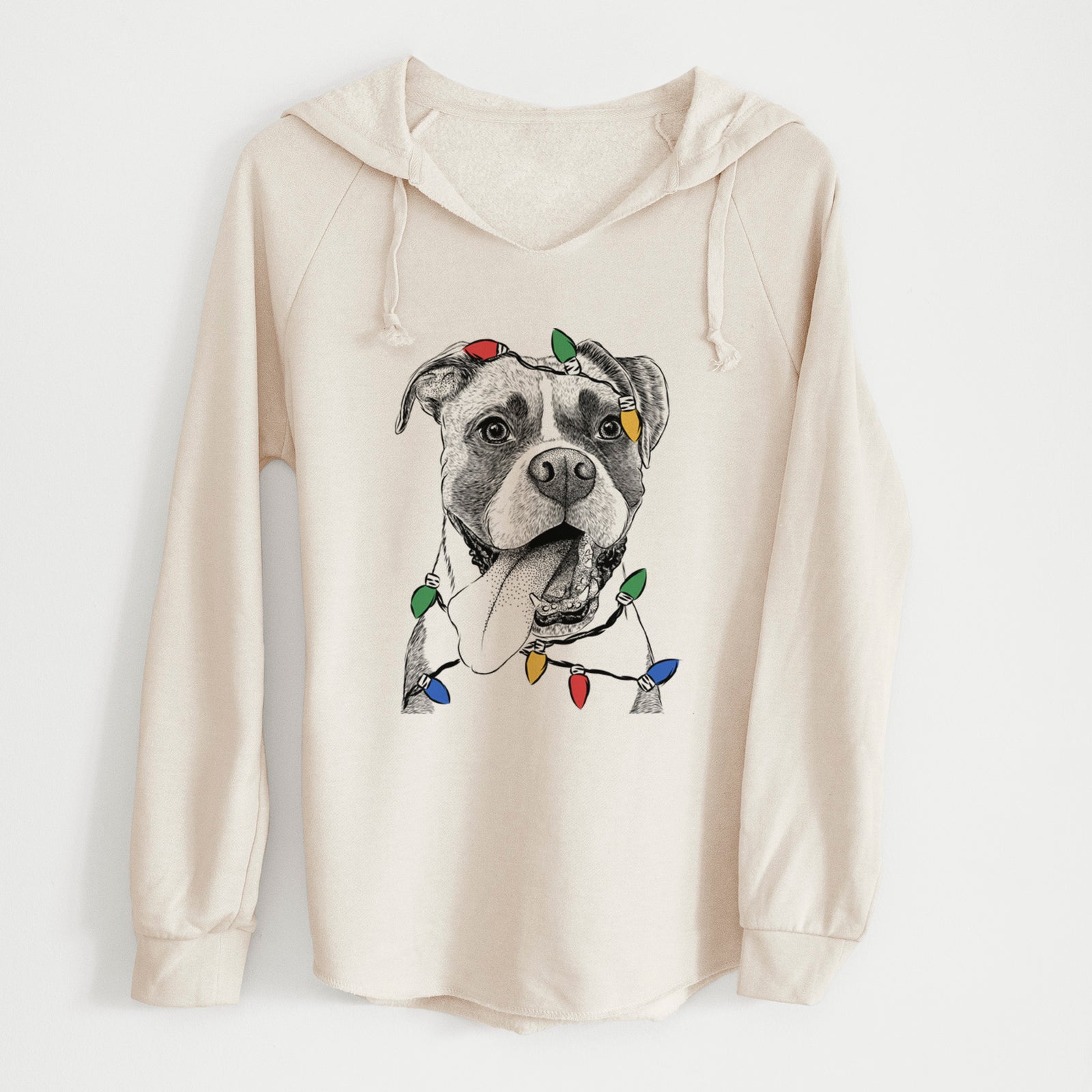 Christmas Lights Tuckeroo the Boxer - Cali Wave Hooded Sweatshirt