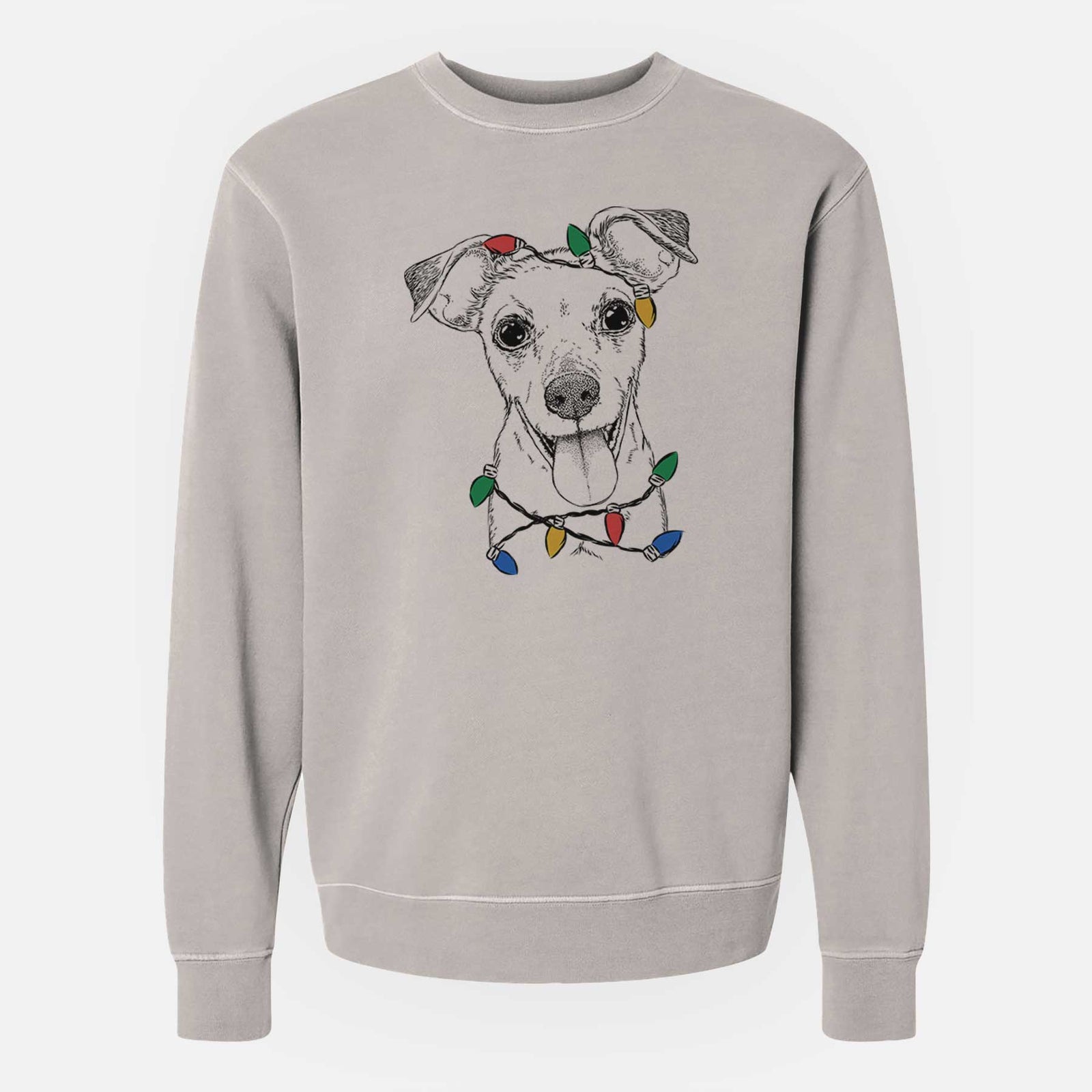 Christmas Lights Tyler the Mixed Breed - Unisex Pigment Dyed Crew Sweatshirt