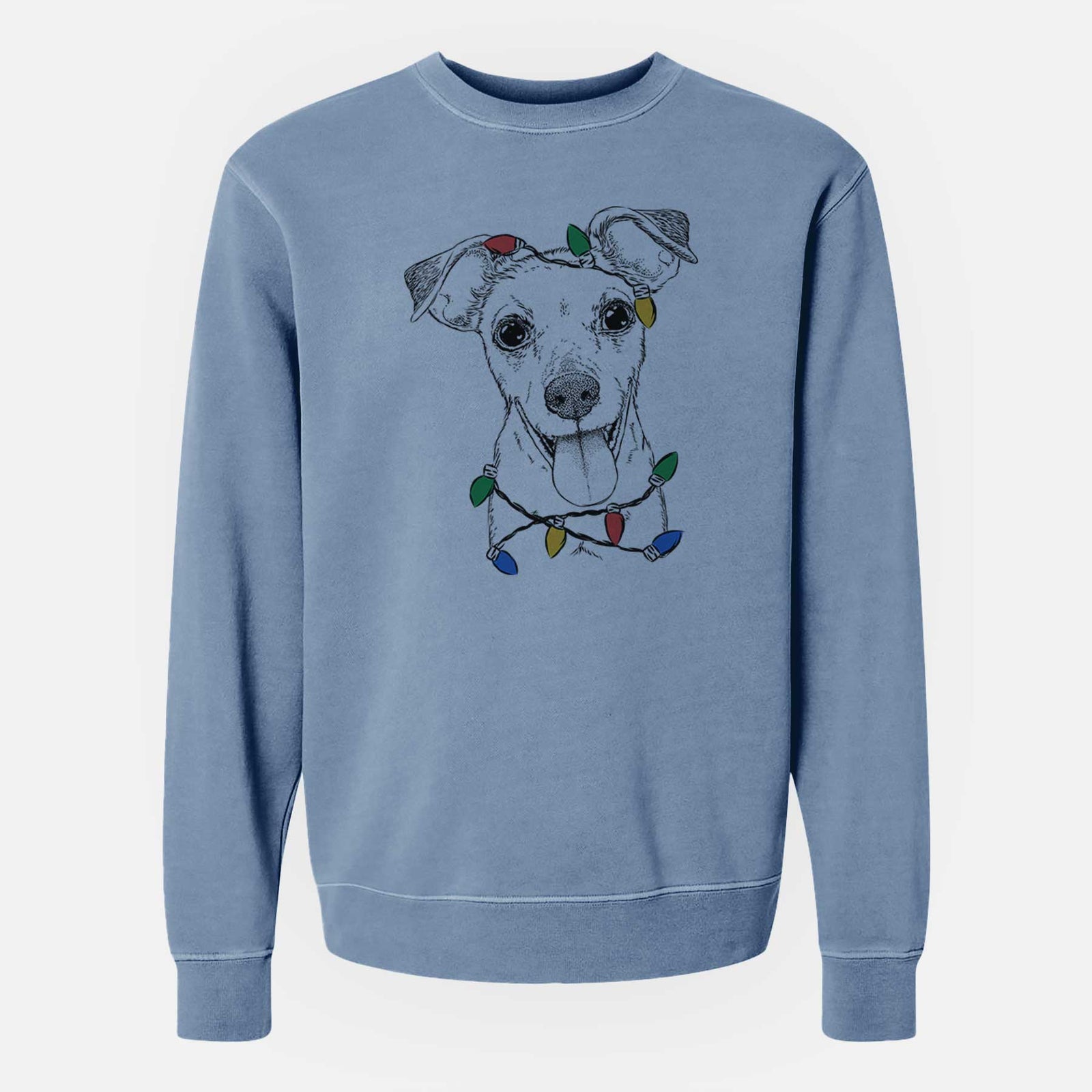 Christmas Lights Tyler the Mixed Breed - Unisex Pigment Dyed Crew Sweatshirt