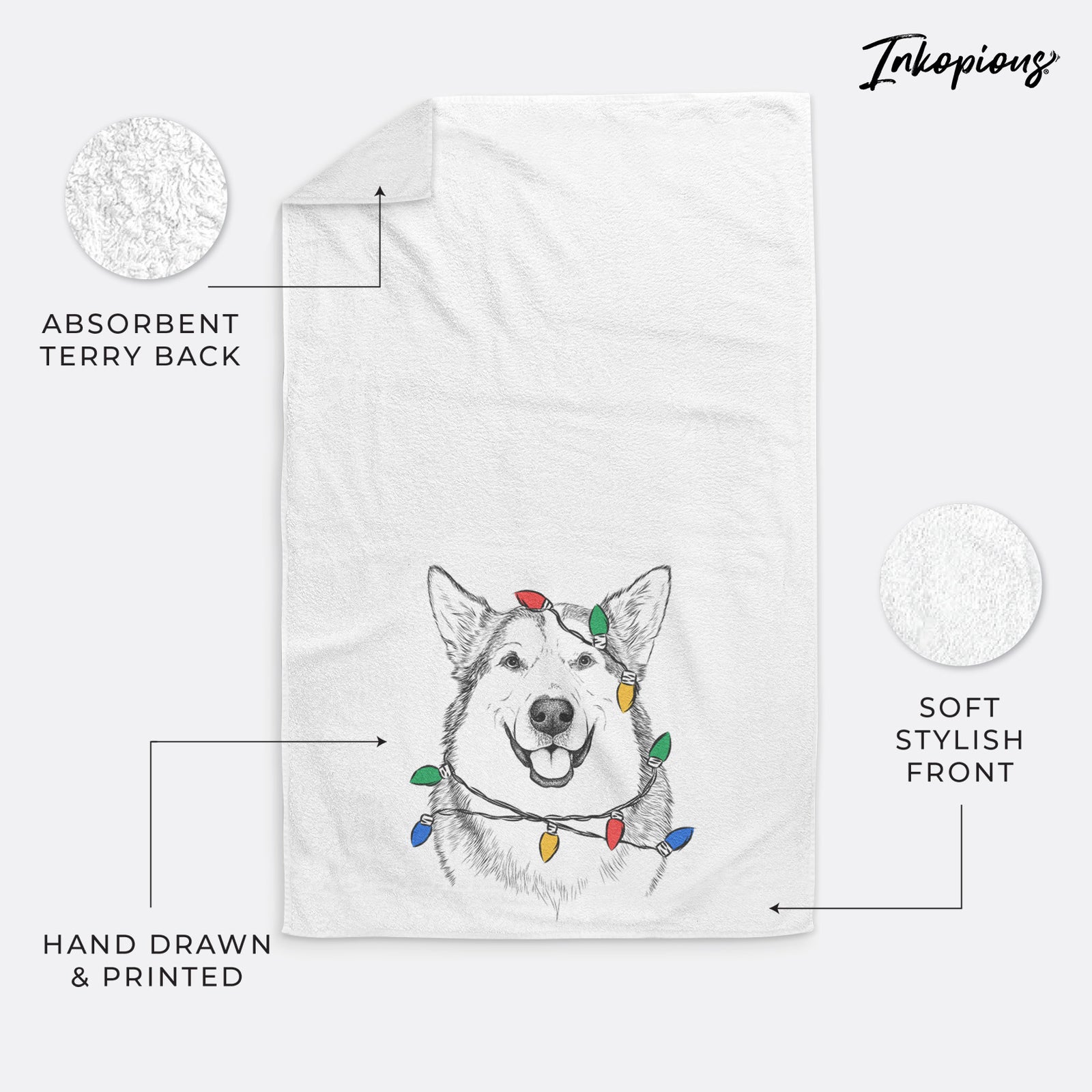 Vader the Alaskan Malamute Decorative Hand Towel