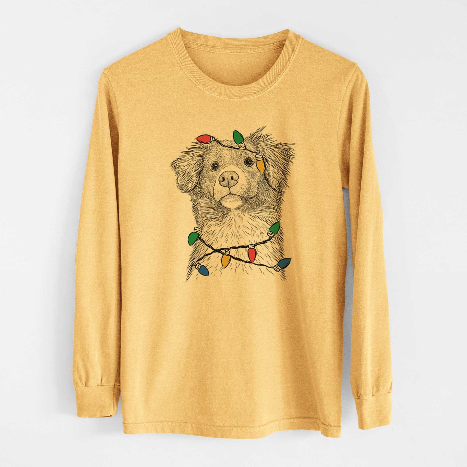 Christmas Lights Vixen the Nova Scotia Duck Tolling Retriever - Heavyweight 100% Cotton Long Sleeve