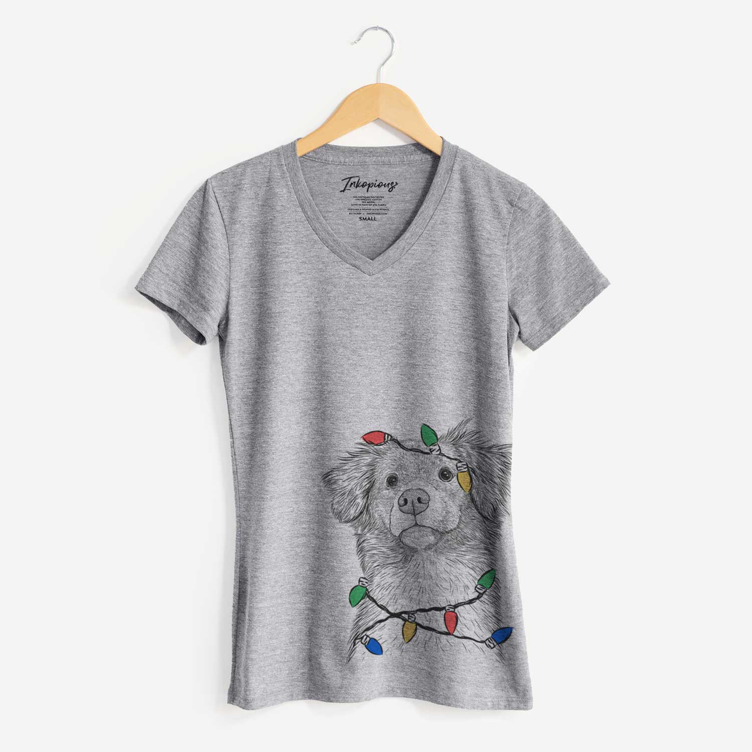 Christmas Lights Vixen the Nova Scotia Duck Tolling Retriever - Women's V-neck Shirt