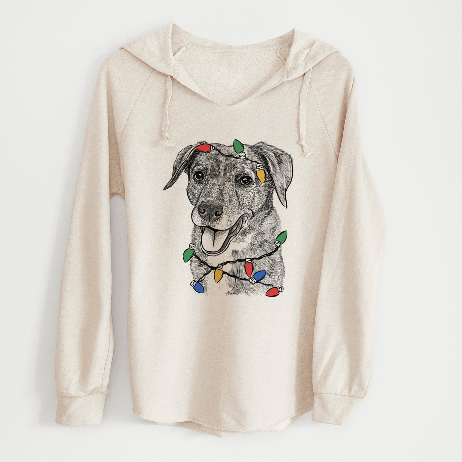 Christmas Lights Wally the Mixed Breed - Cali Wave Hooded Sweatshirt