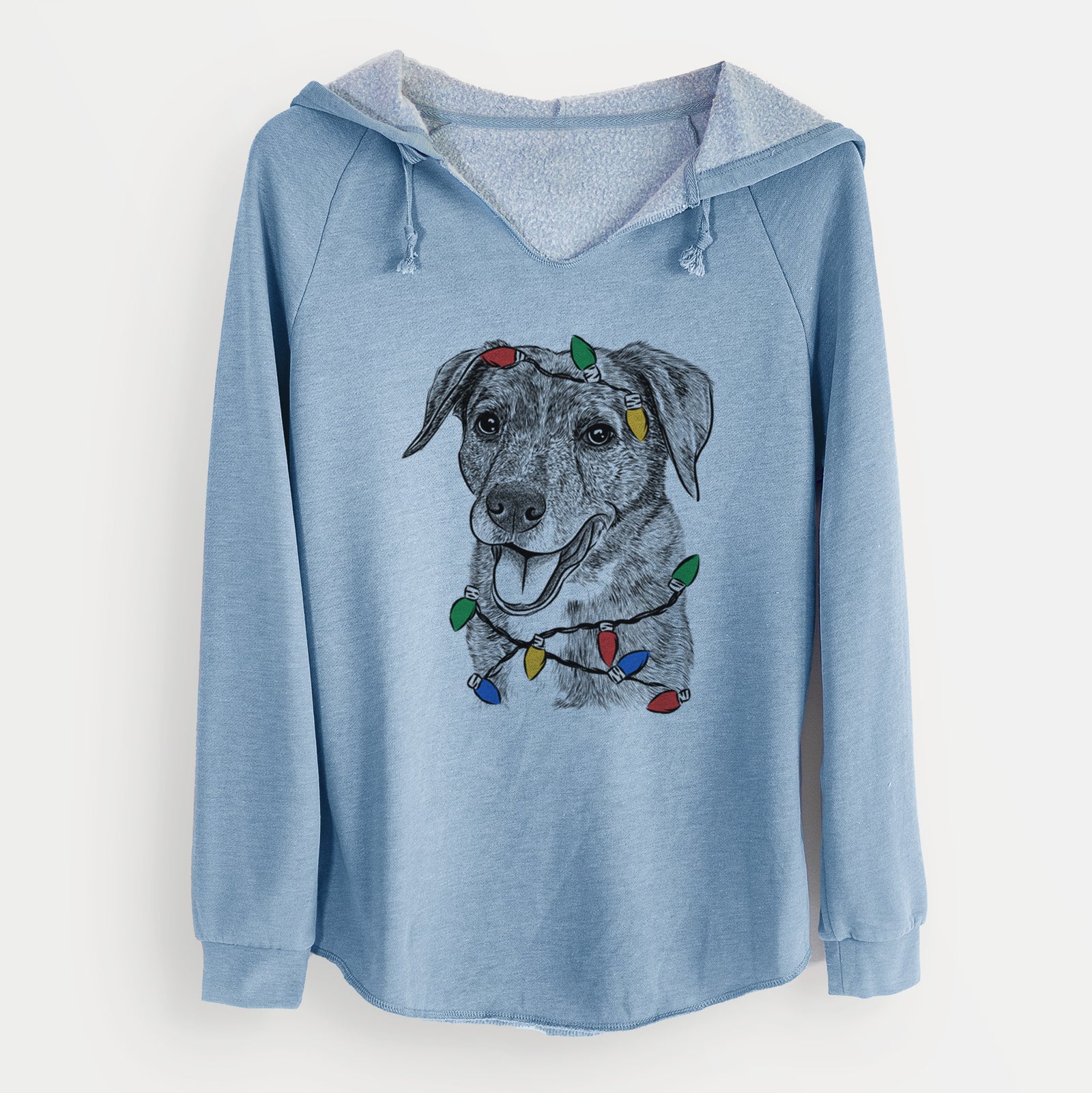 Christmas Lights Wally the Mixed Breed - Cali Wave Hooded Sweatshirt