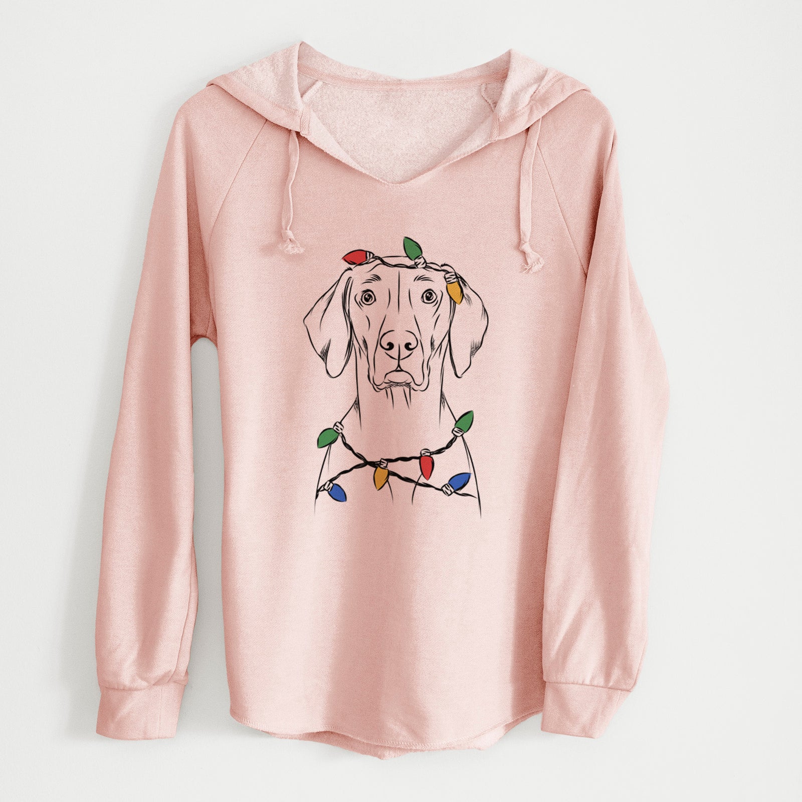 Christmas Lights Walter the Weimaraner - Cali Wave Hooded Sweatshirt