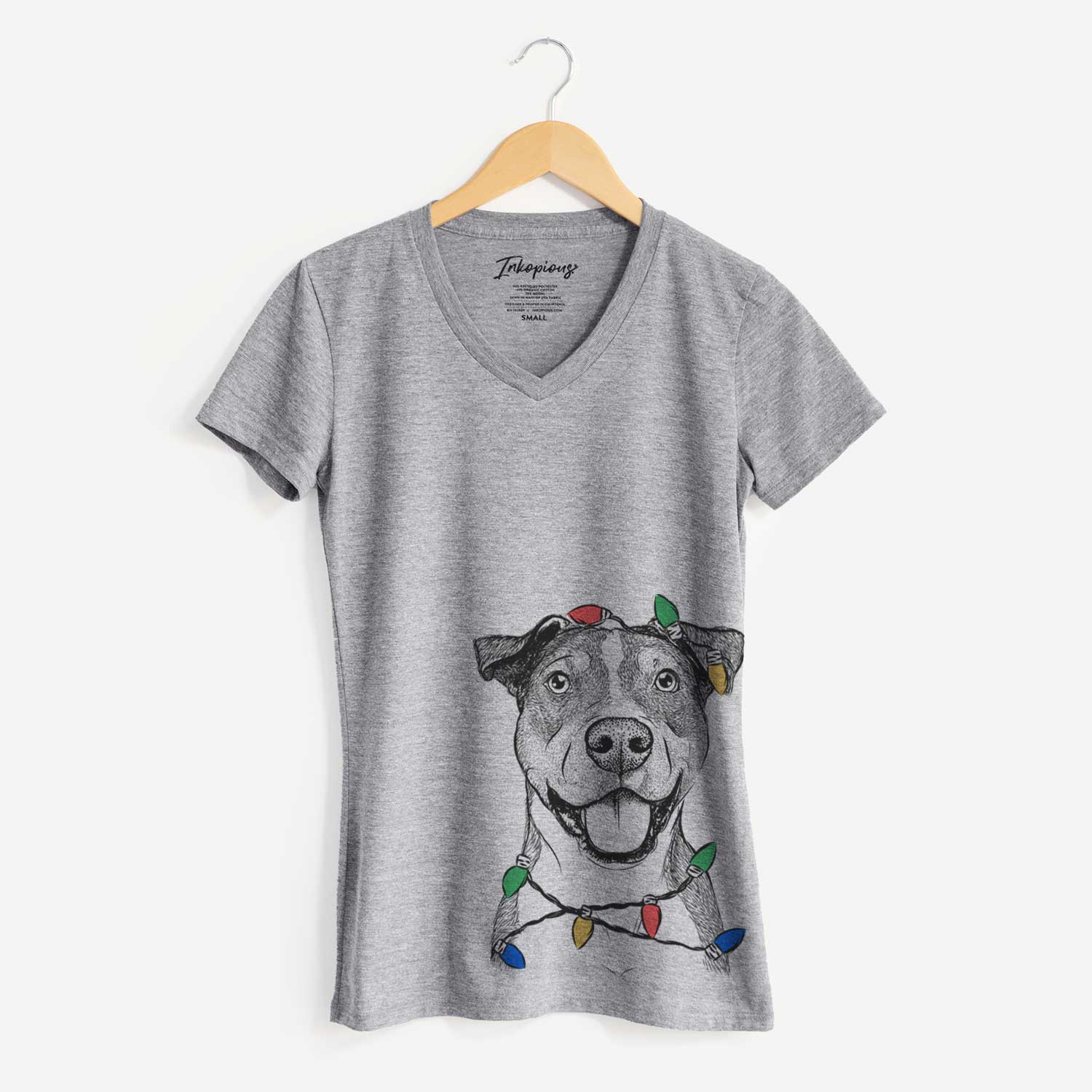 Christmas Lights Wendy the Mixed Breed - Women's V-neck Shirt