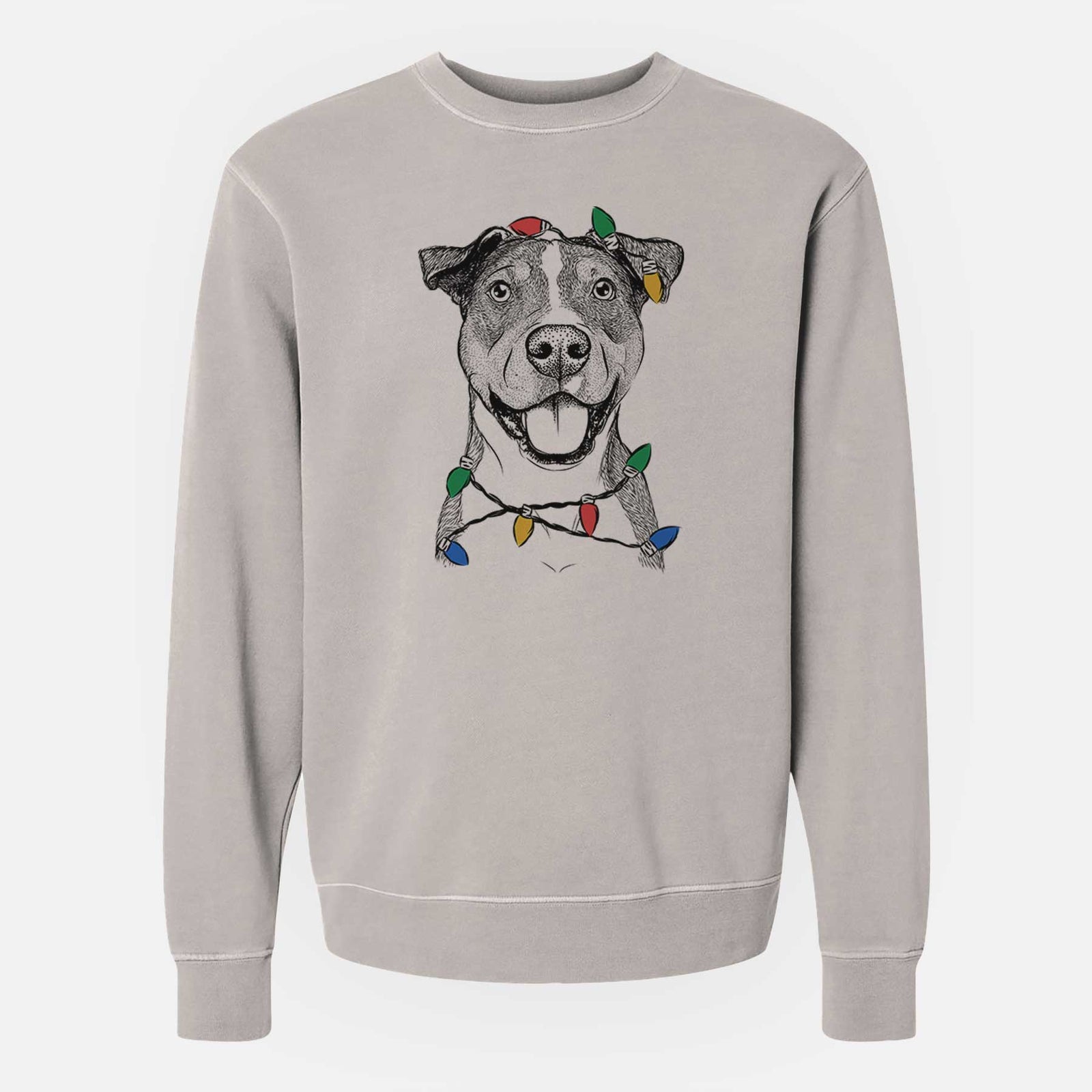 Christmas Lights Wendy the Mixed Breed - Unisex Pigment Dyed Crew Sweatshirt