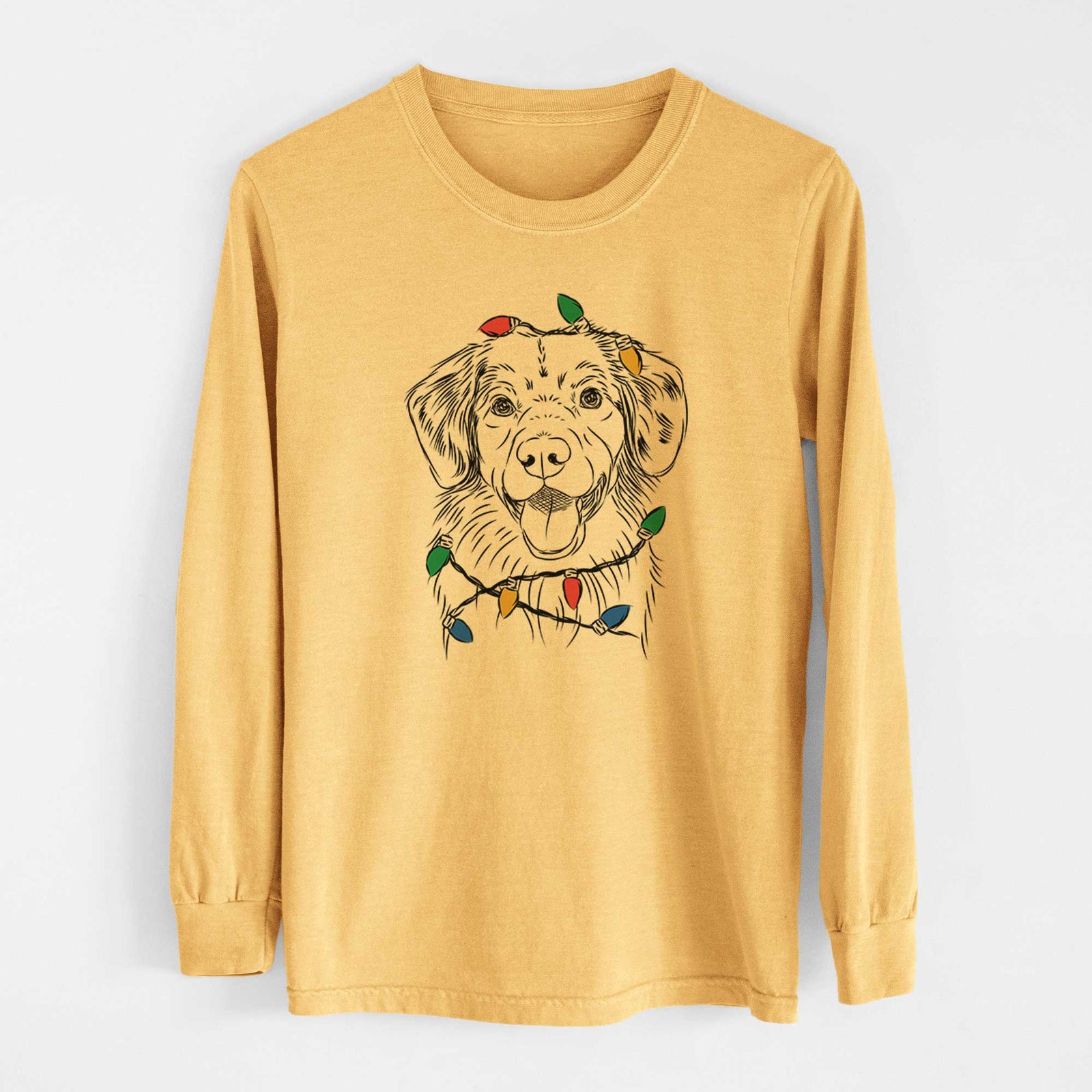 Christmas Lights Weston the Nova Scotia Duck Tolling Retriever - Heavyweight 100% Cotton Long Sleeve