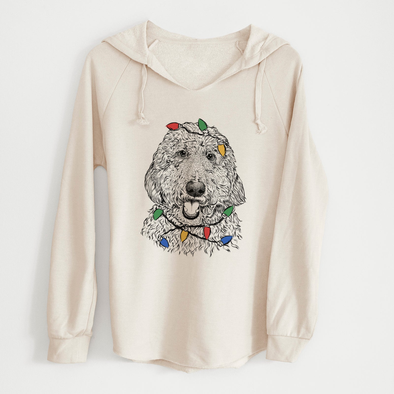 Christmas Lights Whisper the Goldendoodle - Cali Wave Hooded Sweatshirt