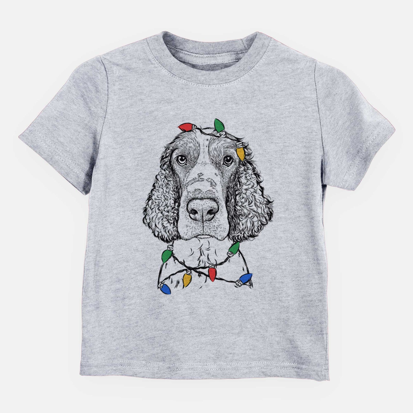 Christmas Lights Wilbur the English Springer Spaniel - Kids/Youth/Toddler Shirt