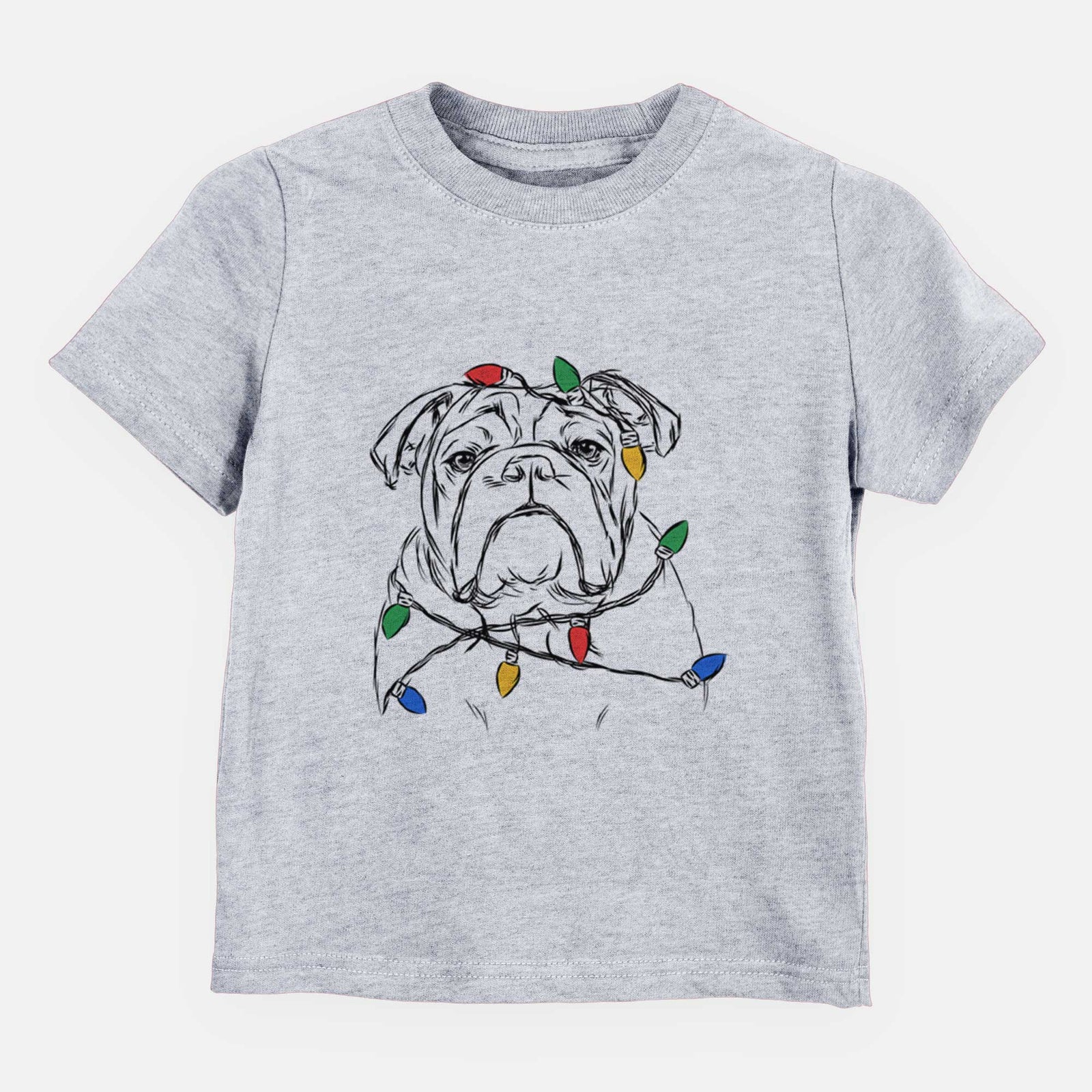 Christmas Lights Winston the English Bulldog - Kids/Youth/Toddler Shirt